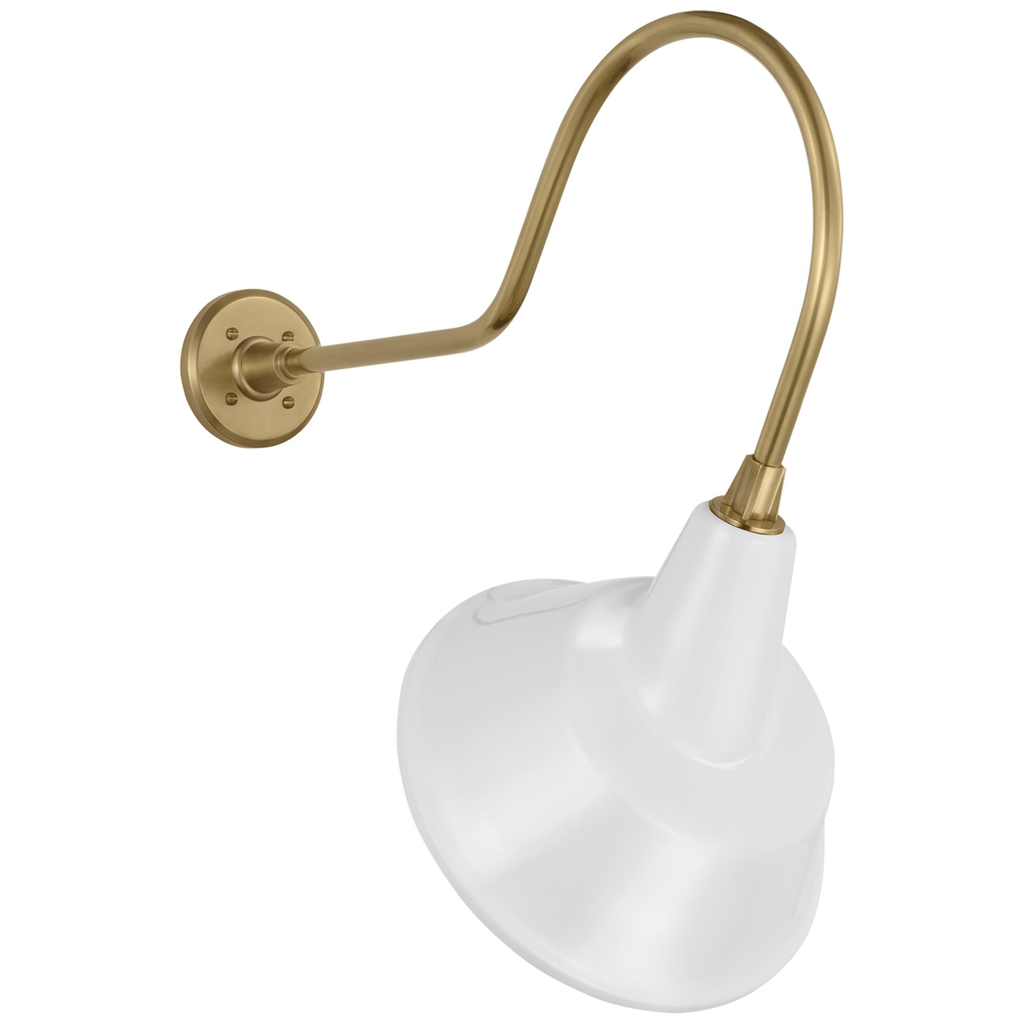 Shown in Hand-Rubbed Antique Brass finish and White Tilted Bowers shade