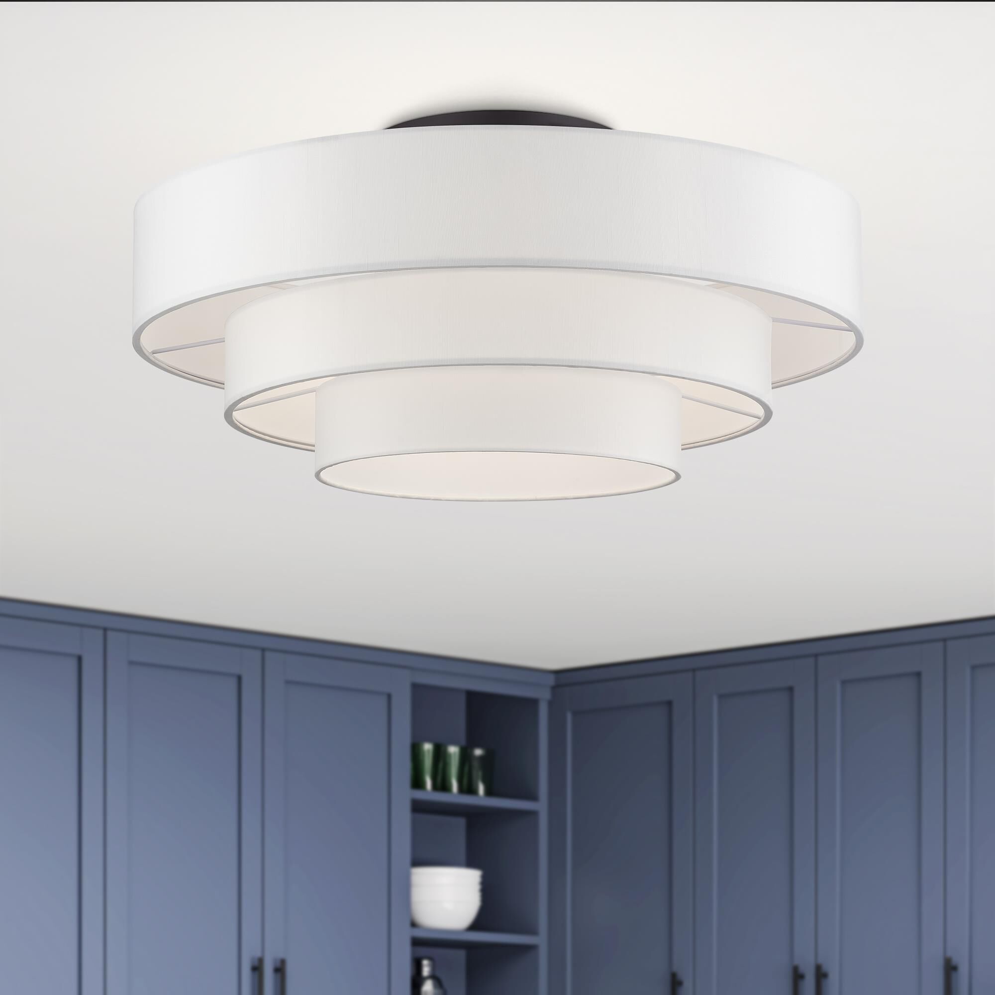 Manorwood 28 Inch Semi Flush Mount by Livex Lighting