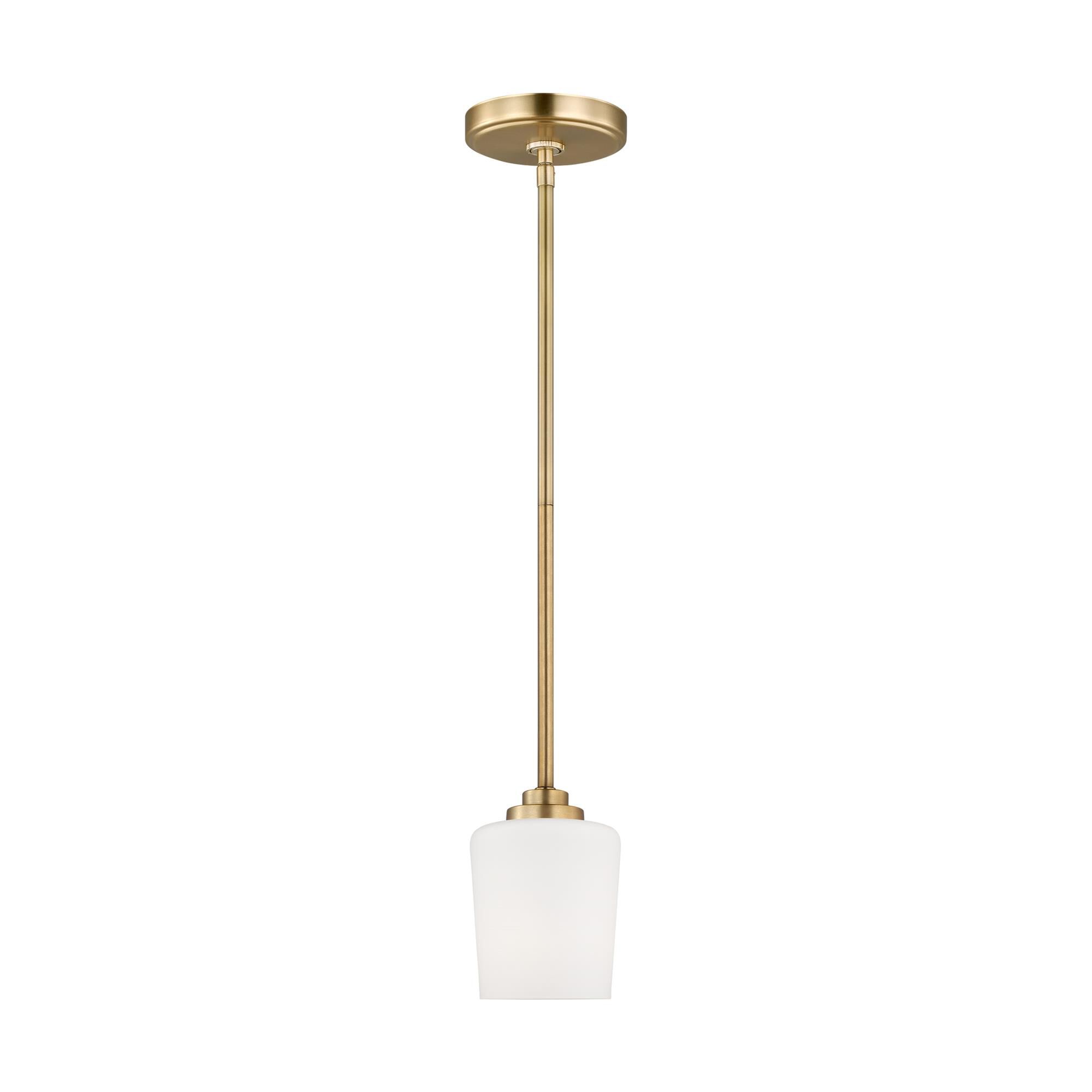 Shown in Satin Brass finish and Etched / White Inside glass and Etched / White Inside Glass shade