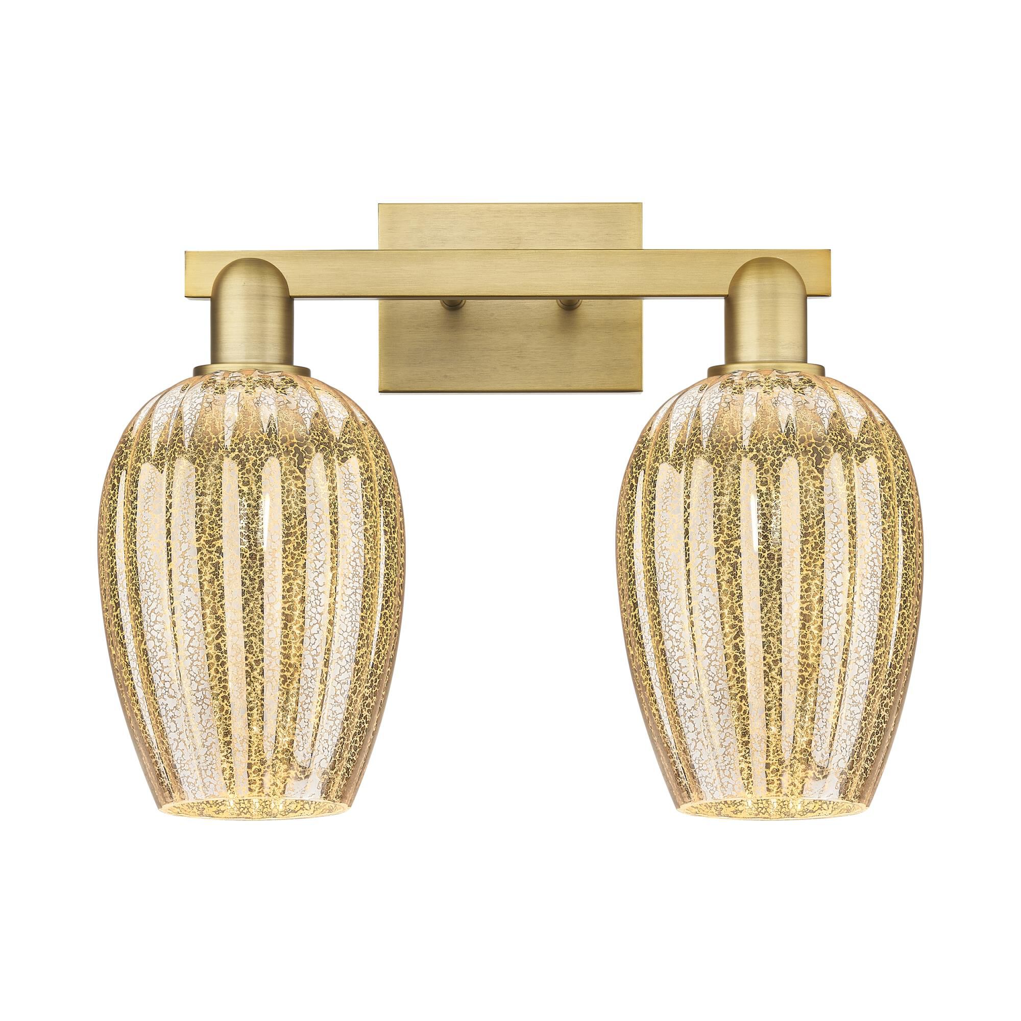 Shown in Brushed Brass finish and Mercury glass