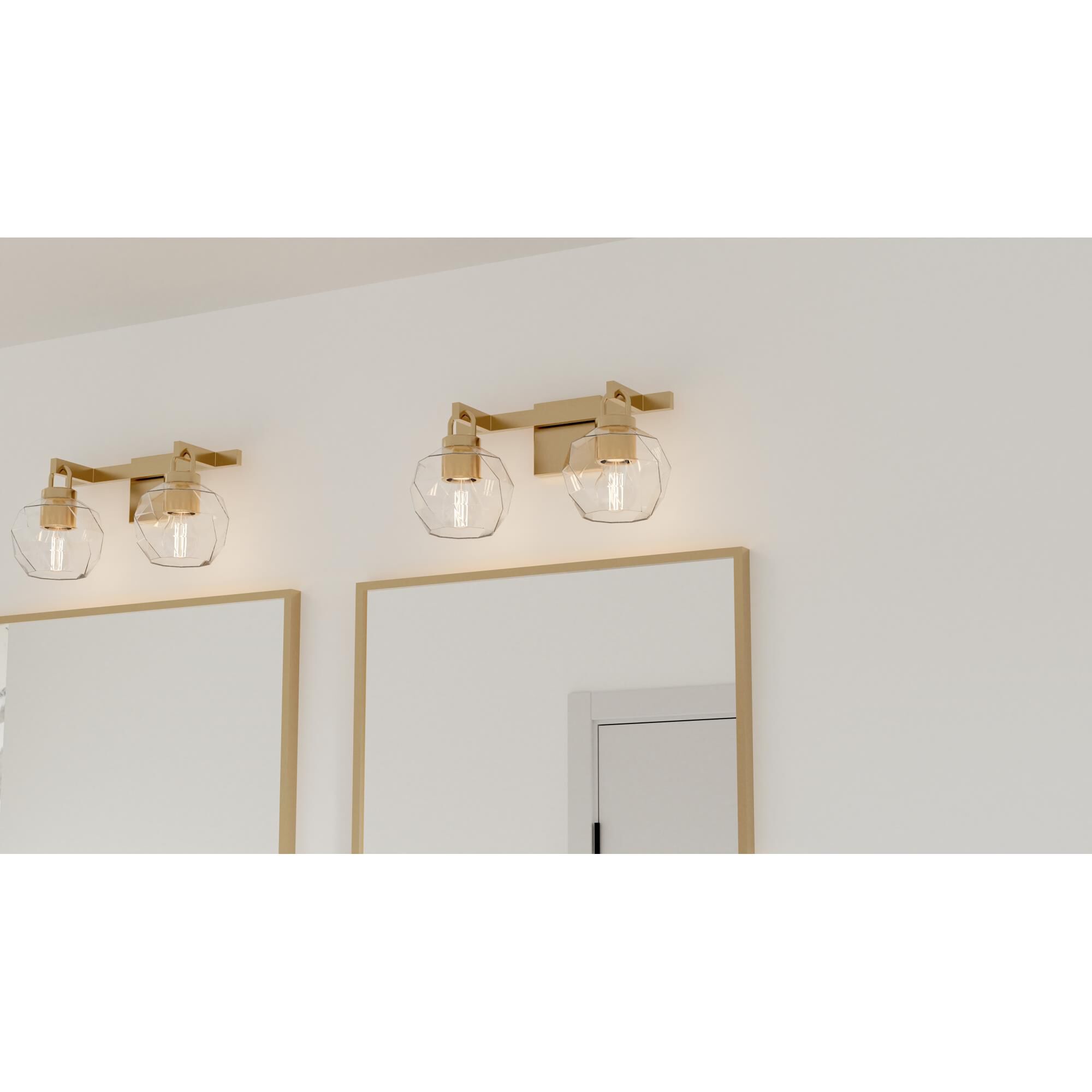 Shown in Bronze Gold finish and Clear Faceted glass