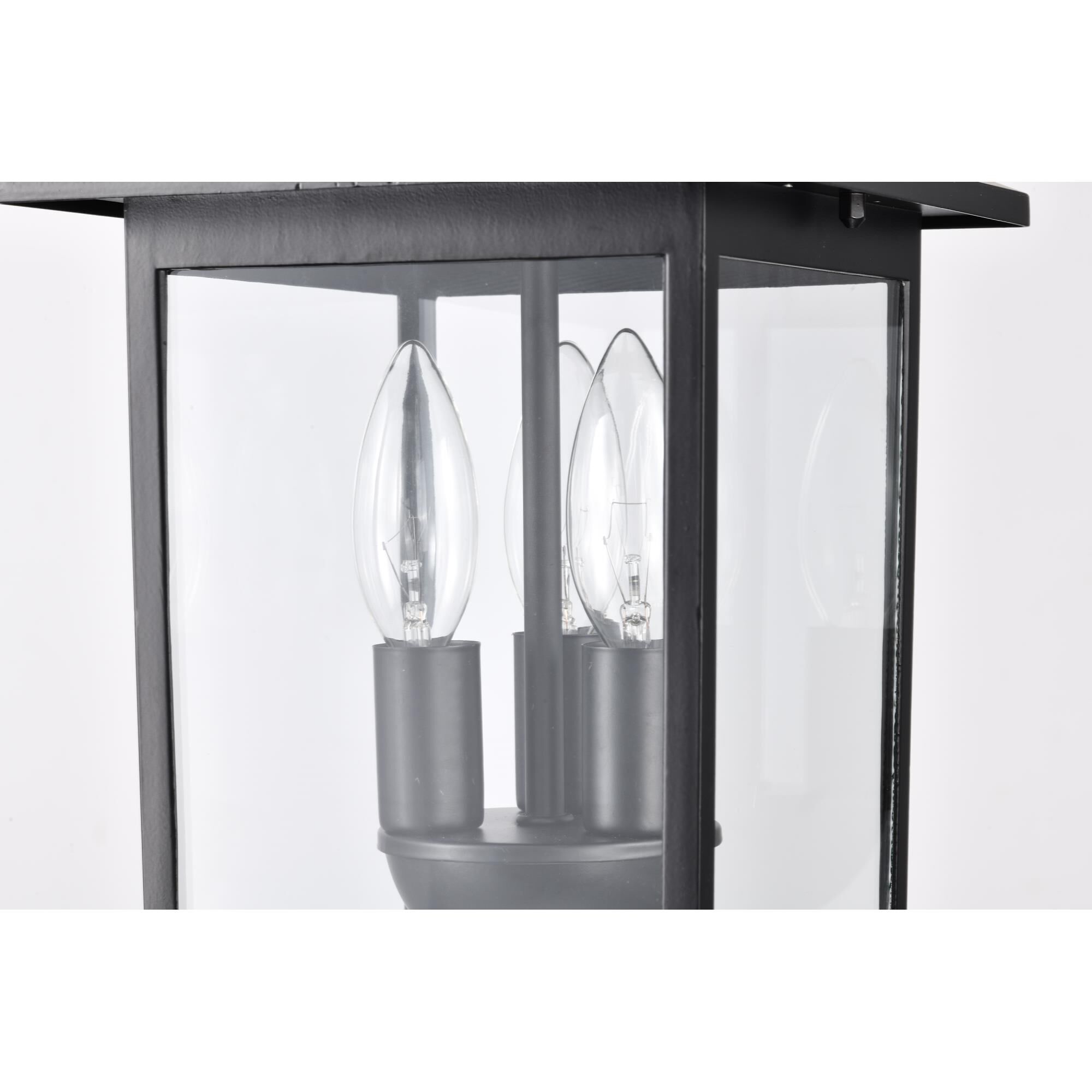 Shown in Matte Black finish and Clear glass and Clear shade