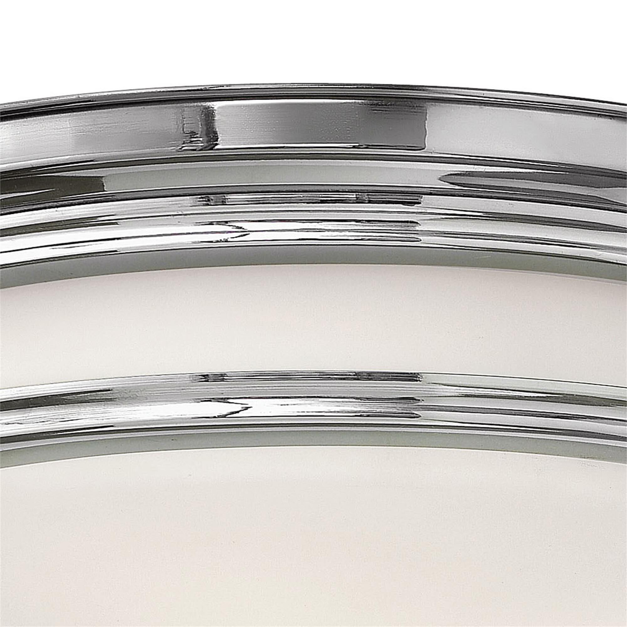 Shown in Chrome finish and Etched Opal glass