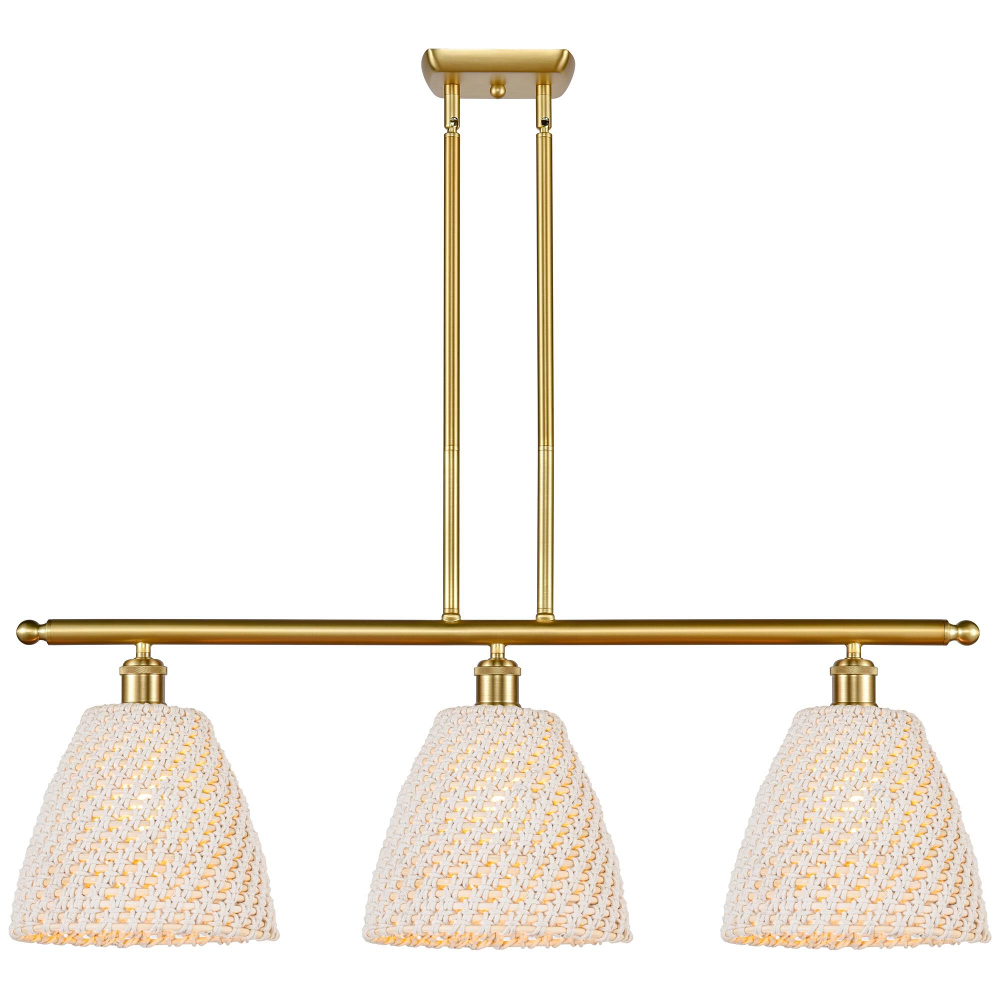 Shown in Satin Gold finish and Natural shade