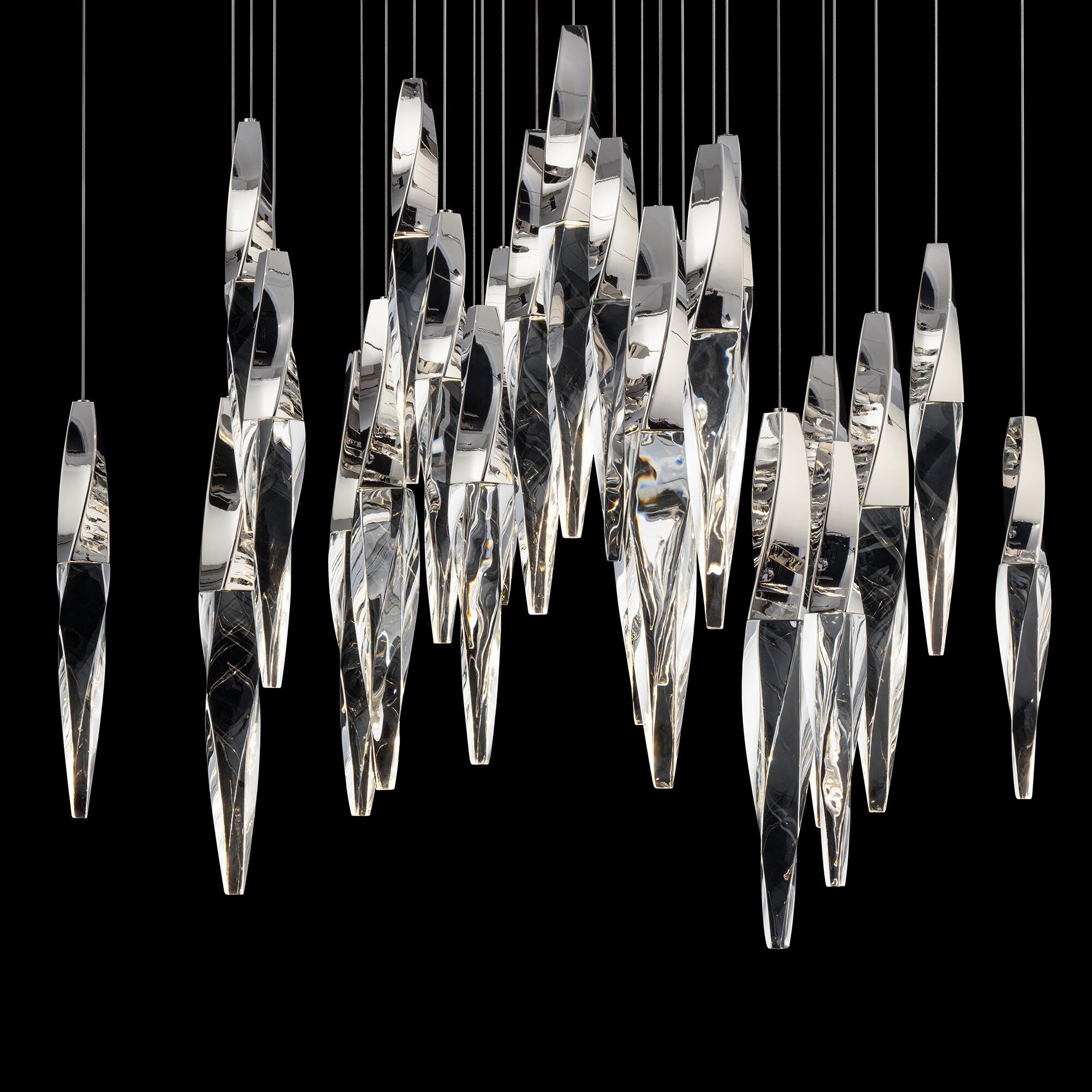 Shown in Polished Nickel finish and Optic Crystal crystal