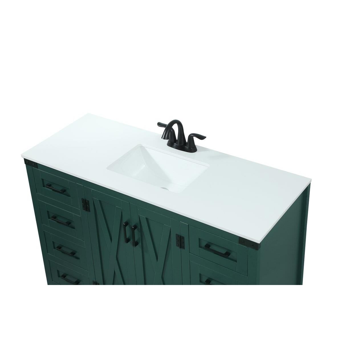 Shown in Green finish and Without Backsplash accent