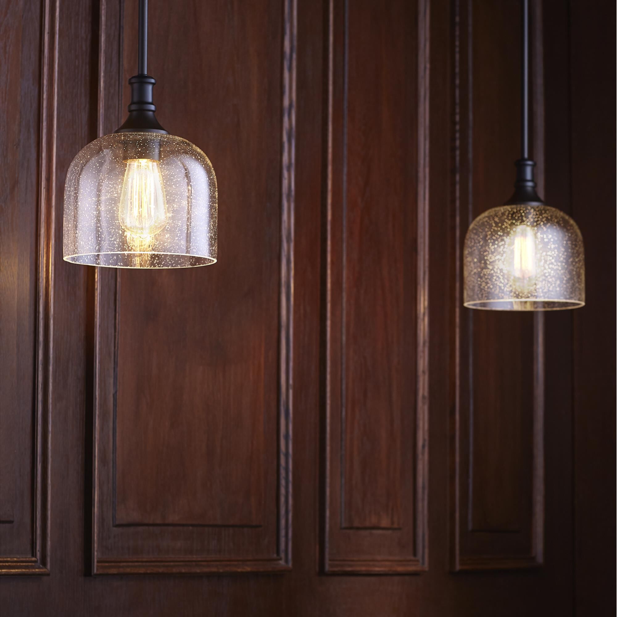 Shown in Oiled Bronze with Clear-Seeded finish and Clear Seeded shade