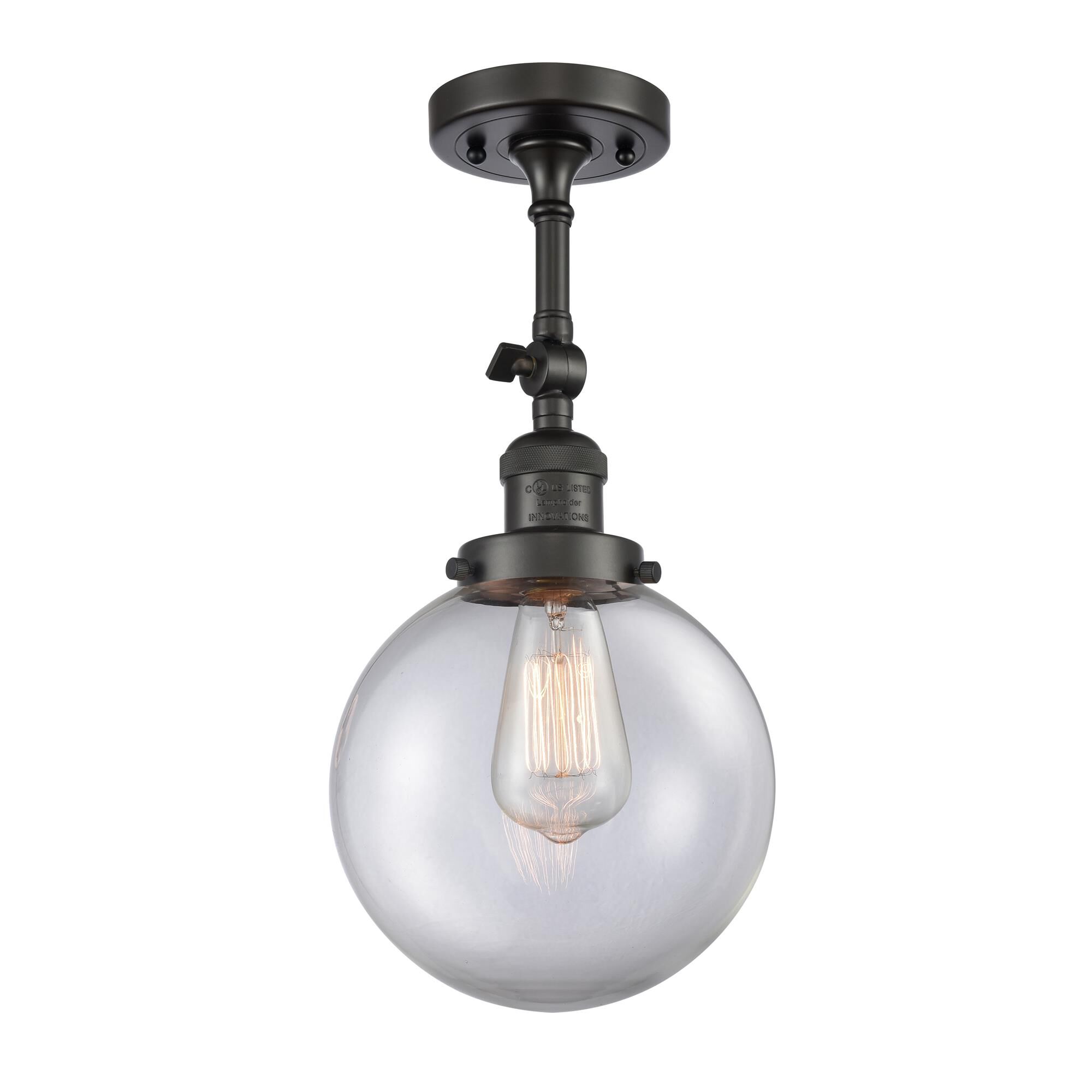 Shown in Oil Rubbed Bronze finish and Clear glass and No Accent accent