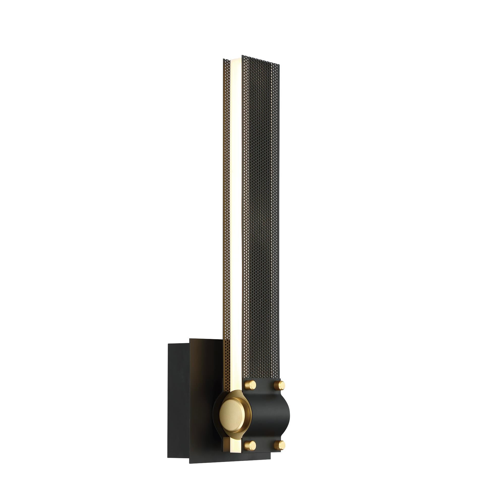 Shown in Matte Black/Gold Painting finish and White Acrylic glass and White Acrylic shade