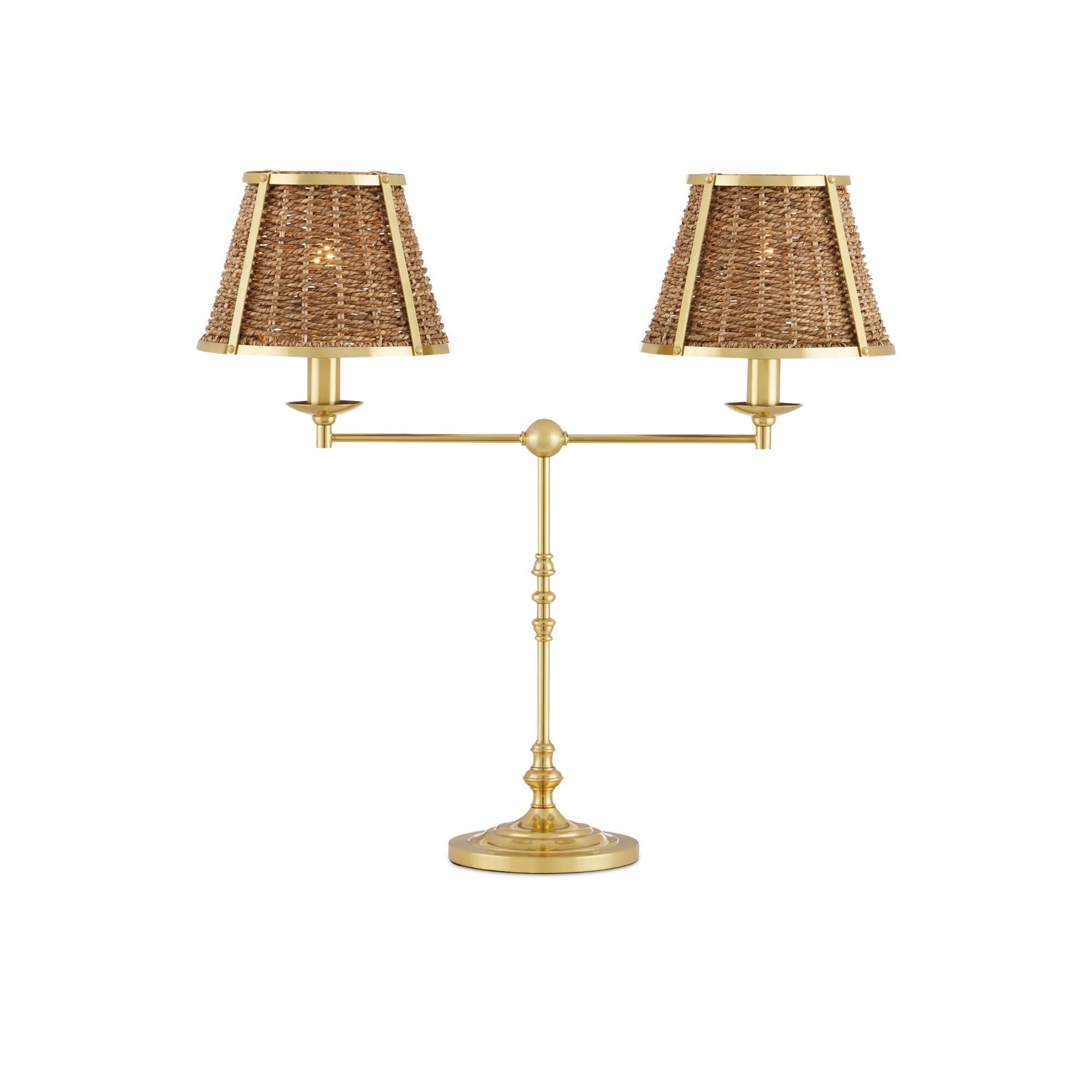 Shown in Polished Brass and Natural finish and Natural Seagrass shade