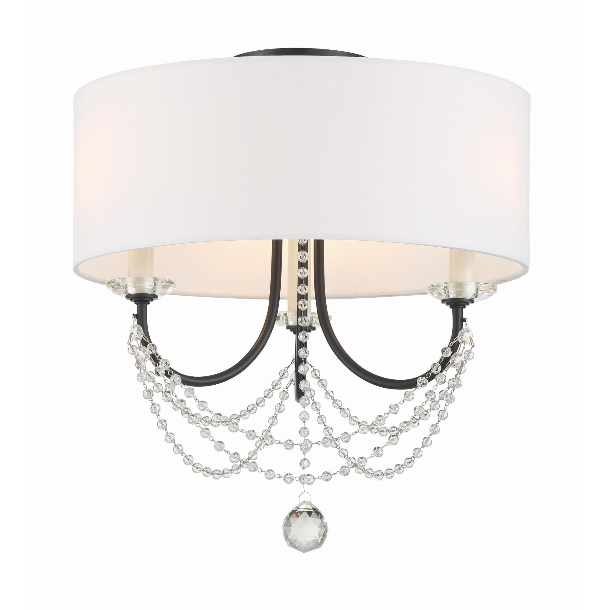 Delilah 15 Inch 3 Light Semi Flush Mount by Crystorama