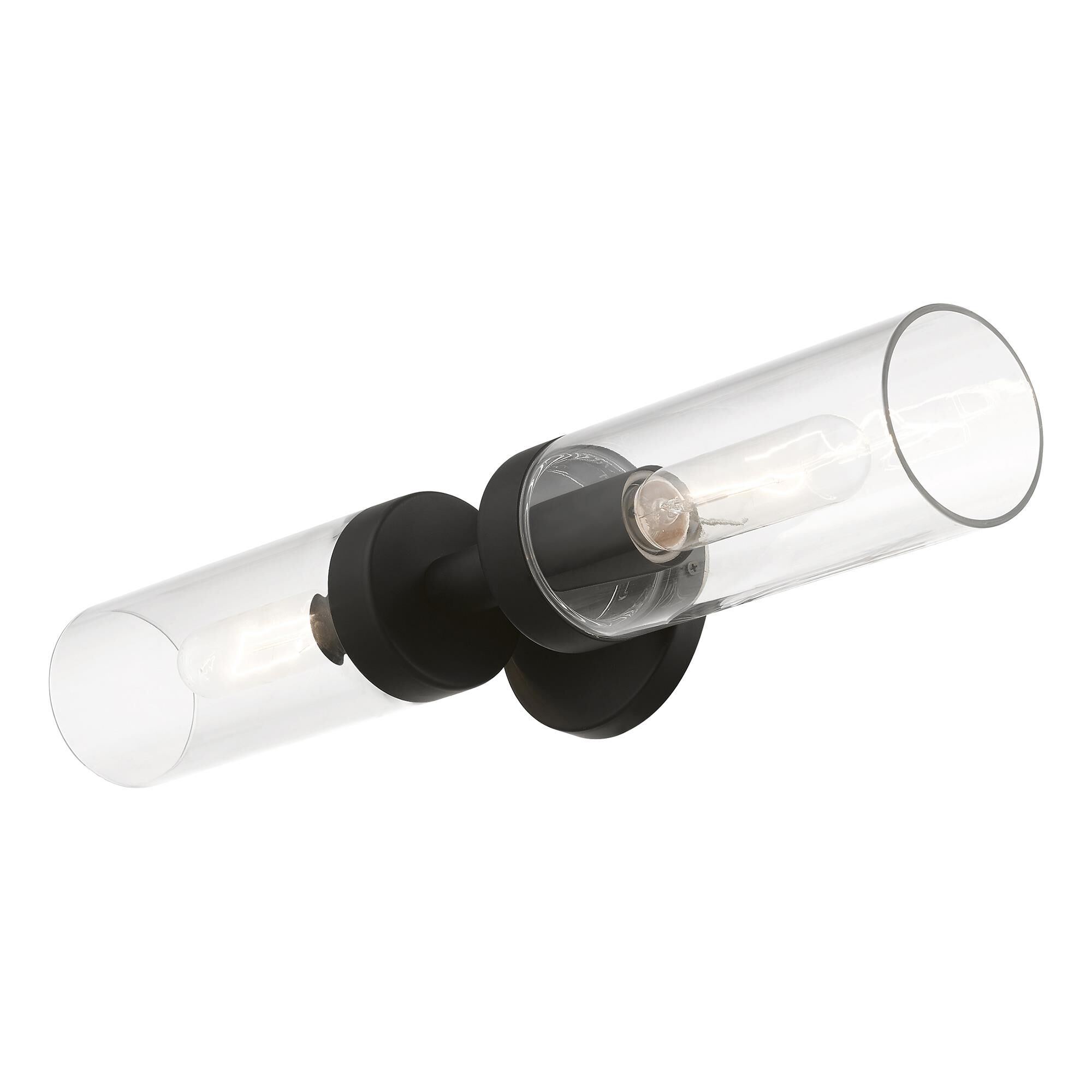 Shown in Black finish and Clear glass