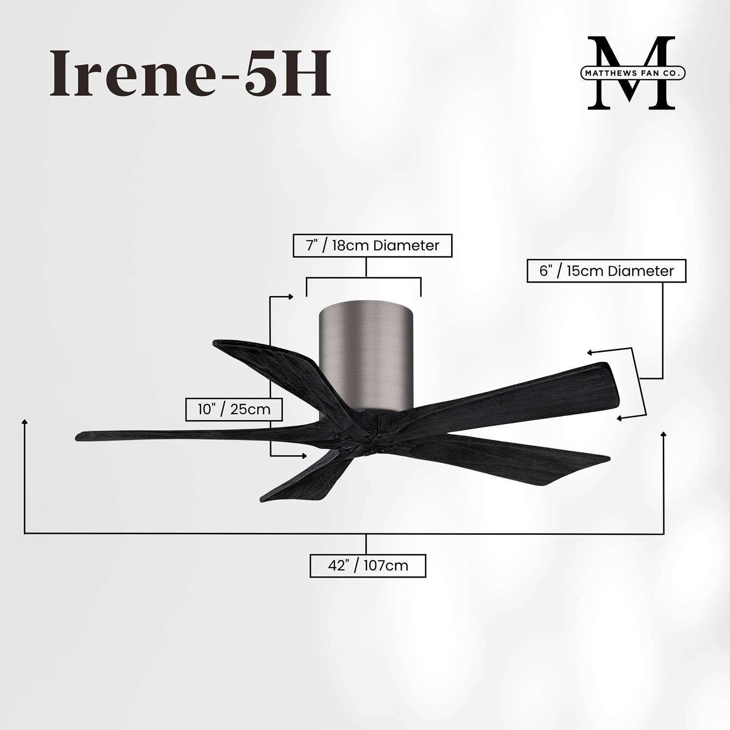 Irene 42 Inch Flush Mount Fan by Matthews Fan Company