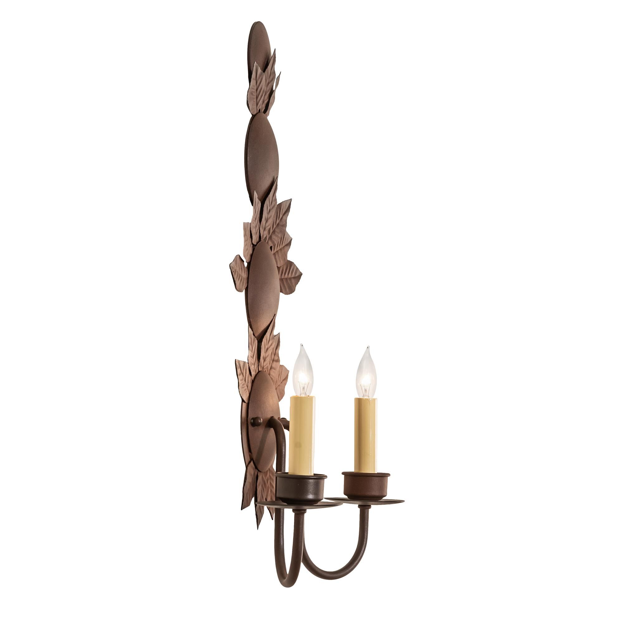 Tole Leaf 21 Inch Wall Sconce by Meyda Lighting