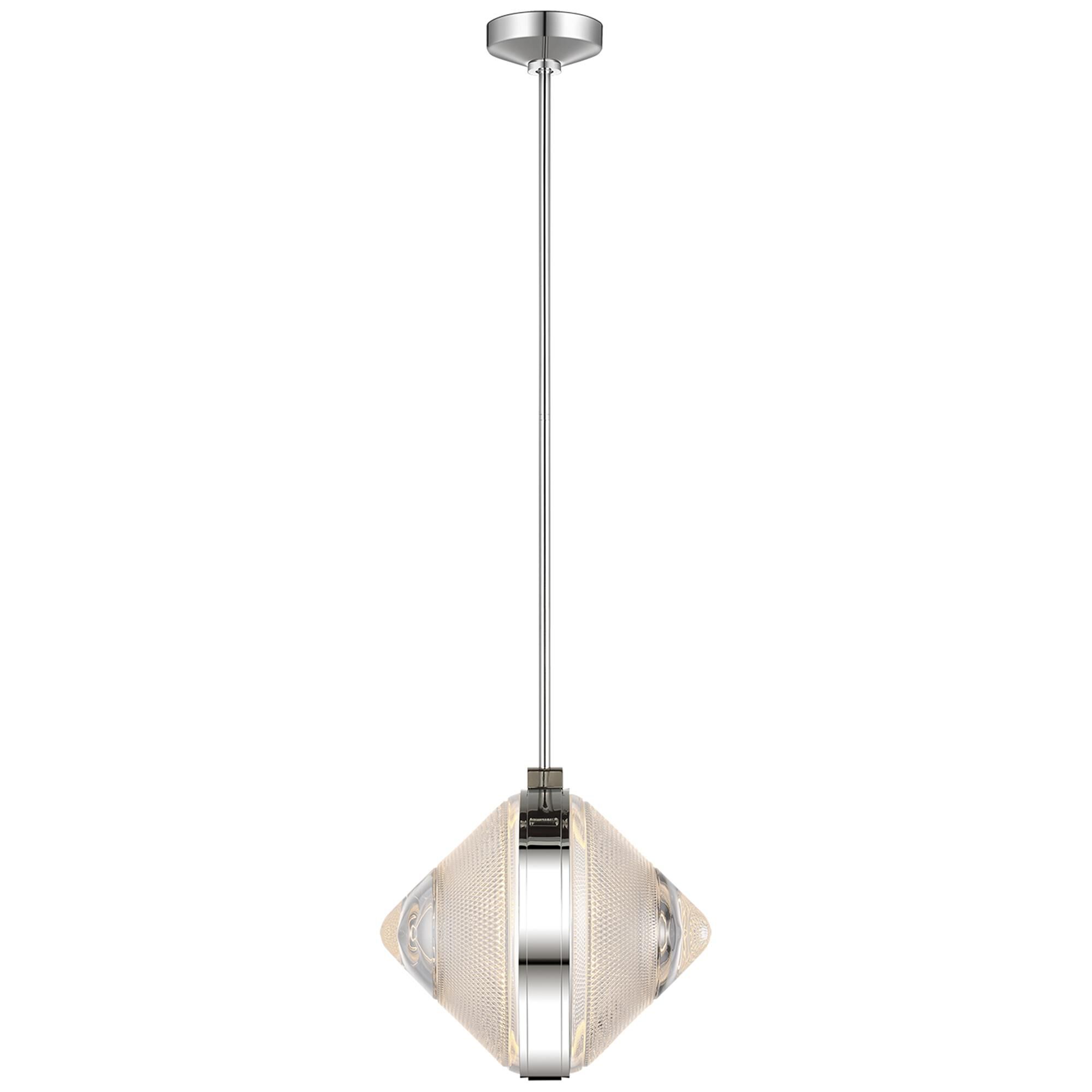 Shown in Polished Nickel finish and Clear crystal