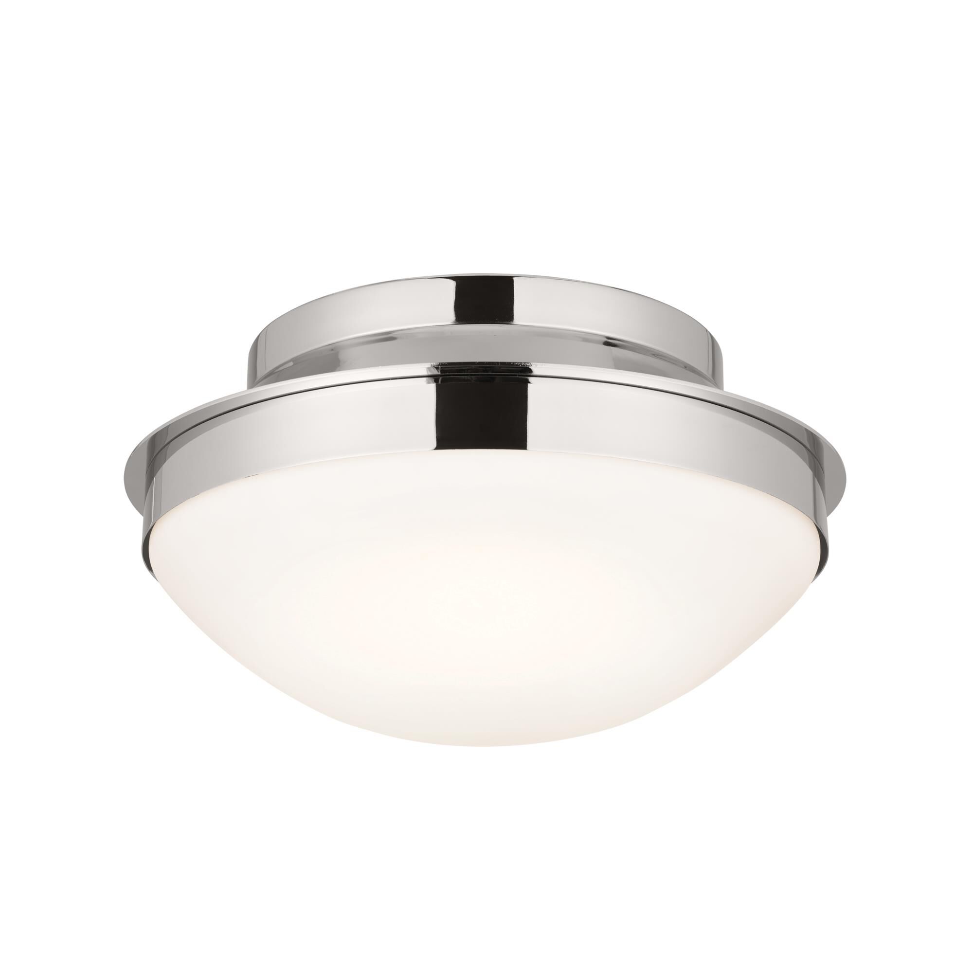 Shown in Polished Nickel finish and Satin Etched Cased Opal glass