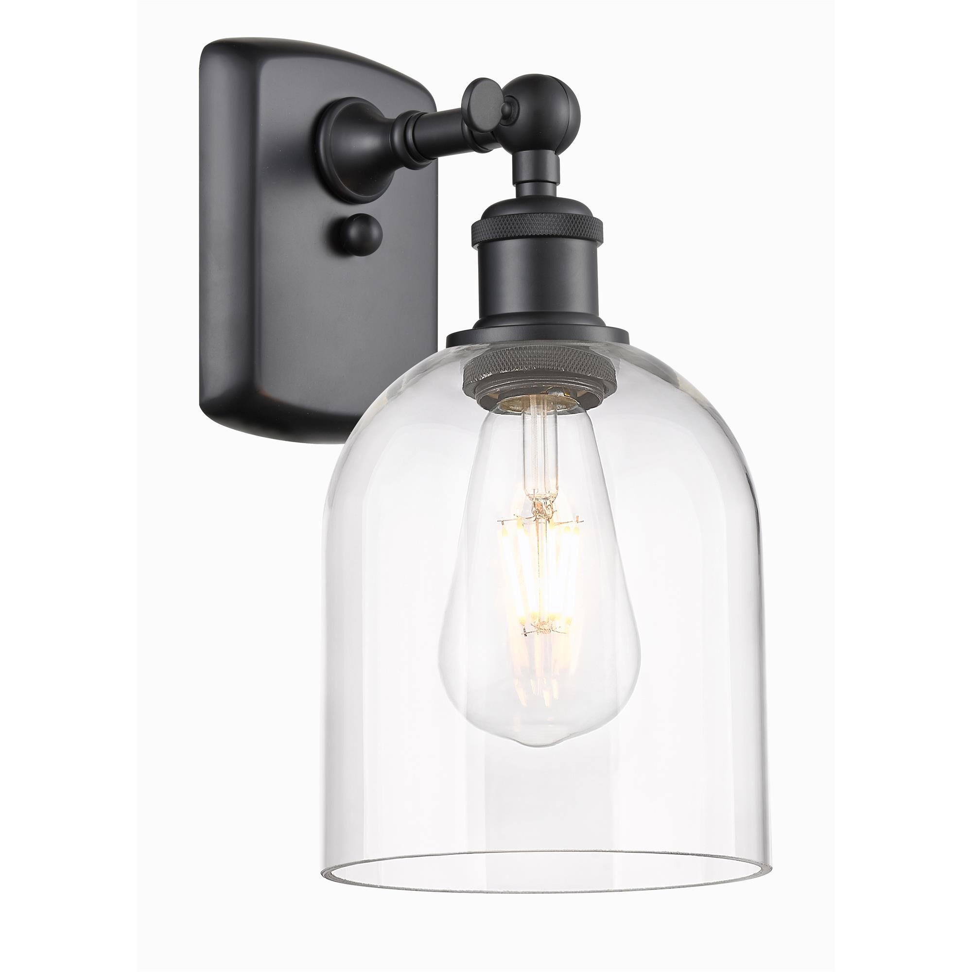 Shown in Matte Black finish and Clear glass