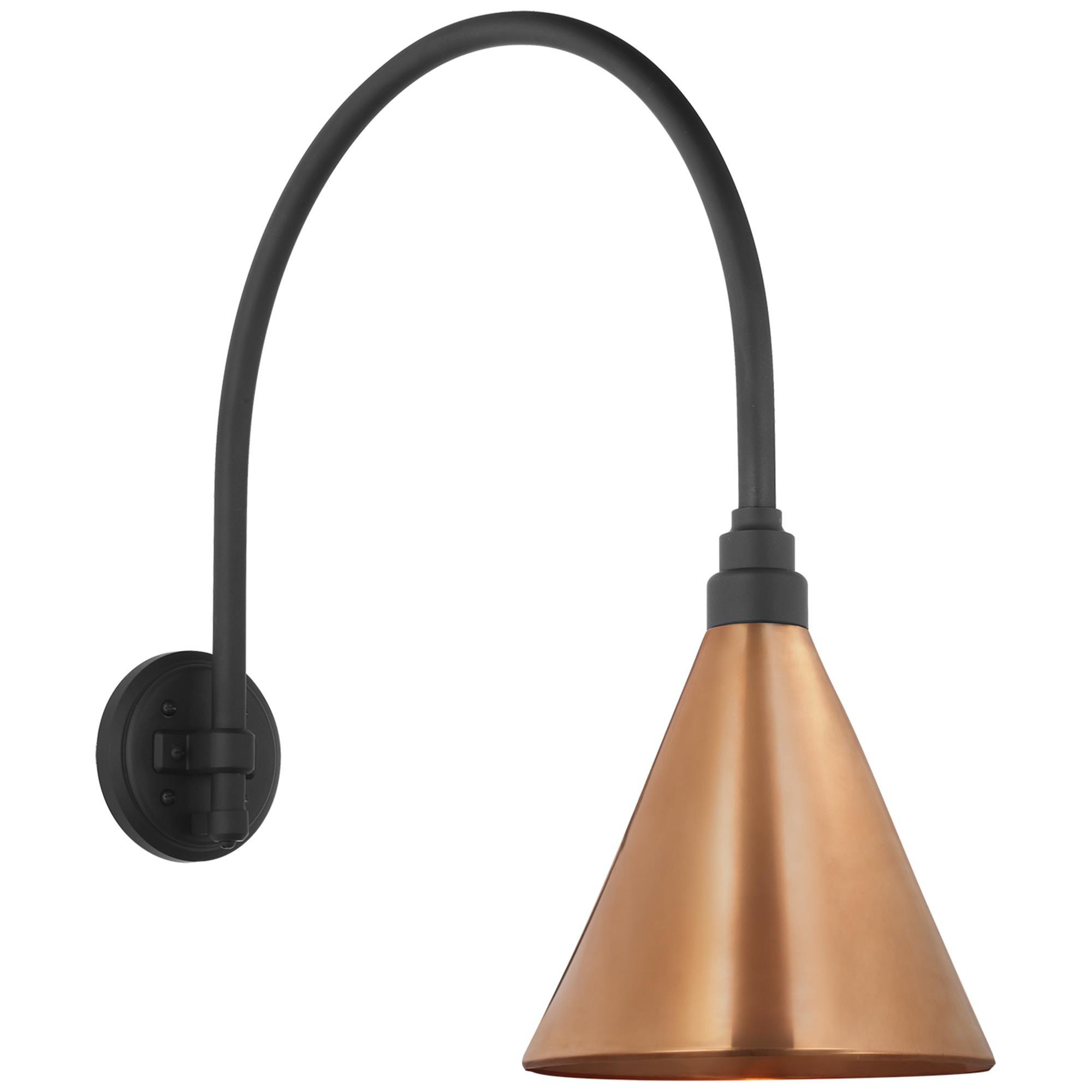 Shown in Matte Black finish and Copper shade
