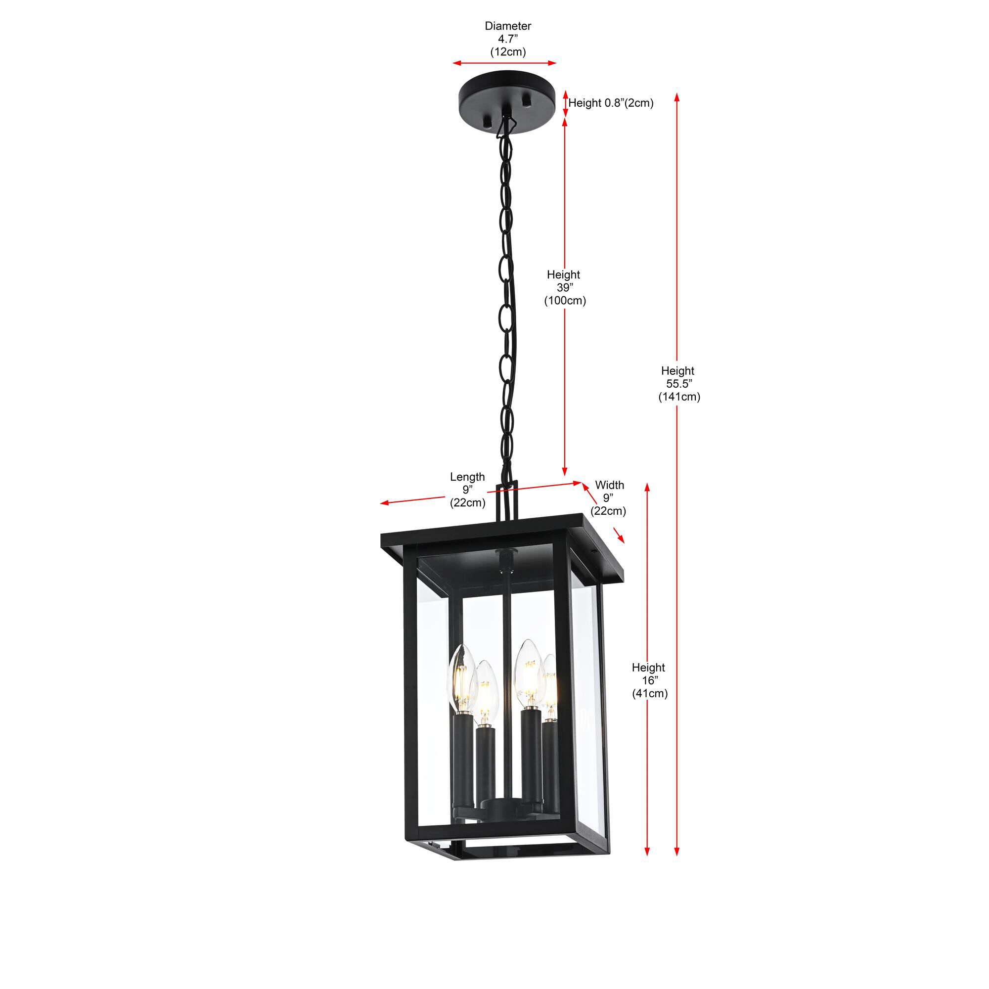 Sheridan 9 Inch Outdoor Hanging Lantern by Elegant Lighting
