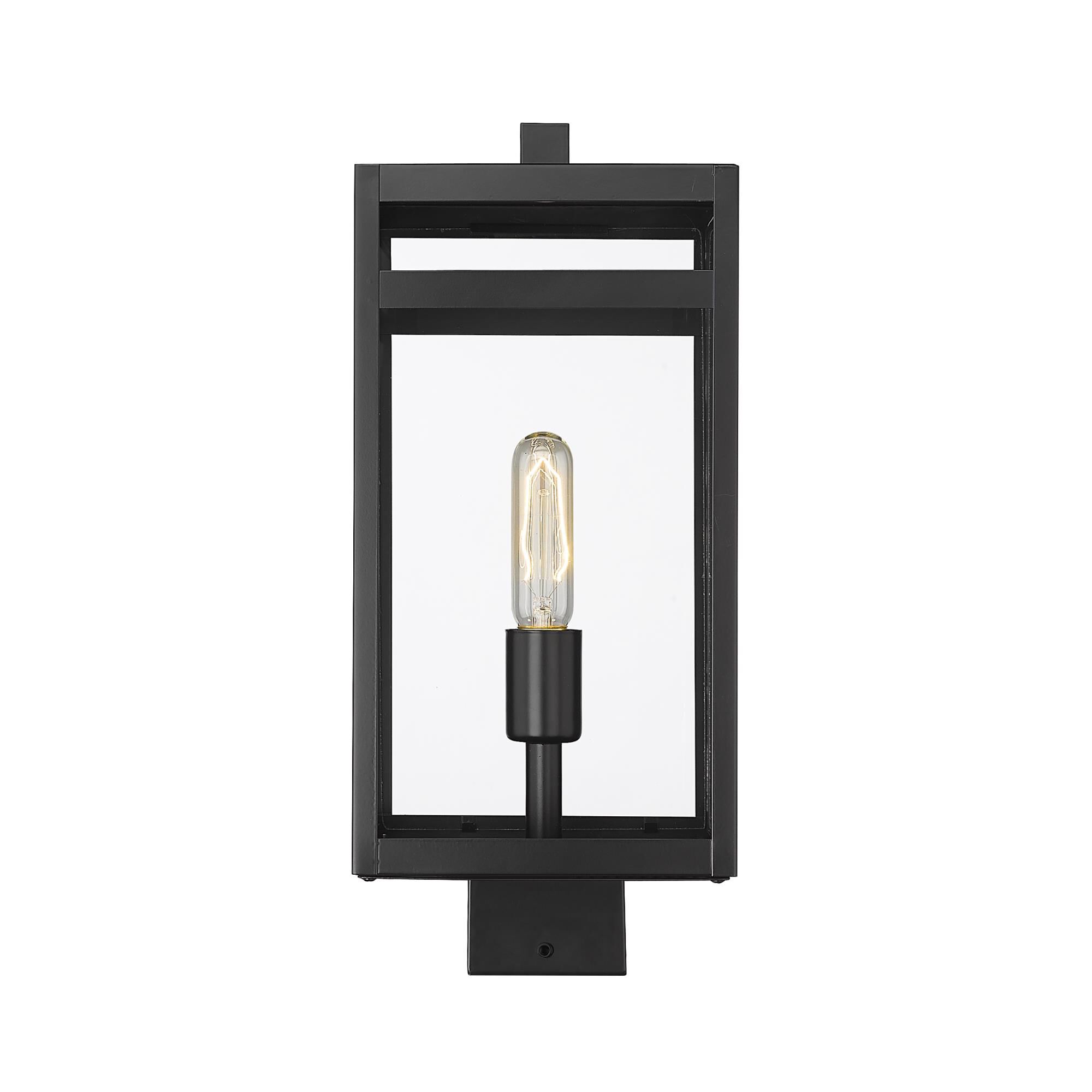 Shown in Black finish and Glass shade