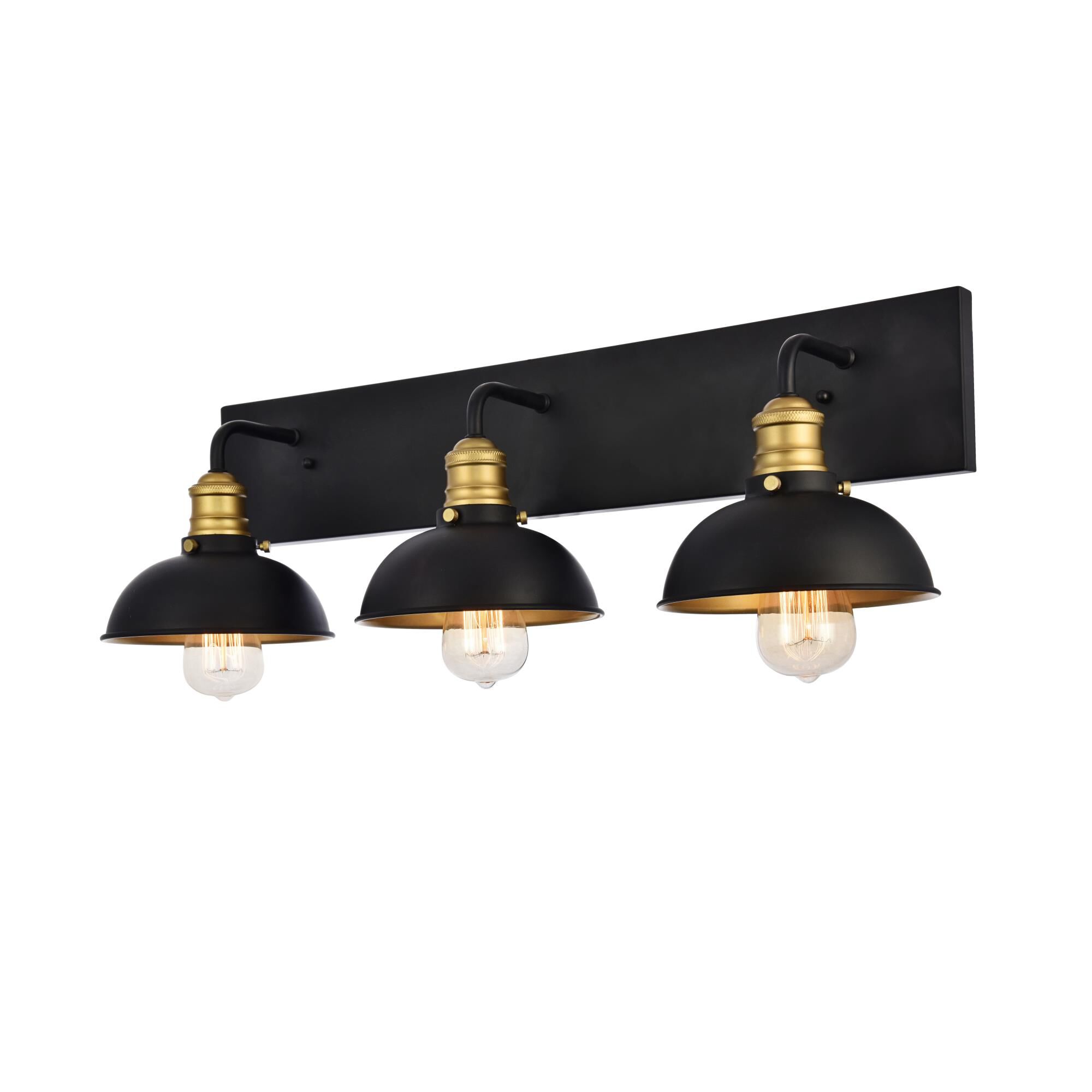Shown in Black And Brass finish and Black Metal shade