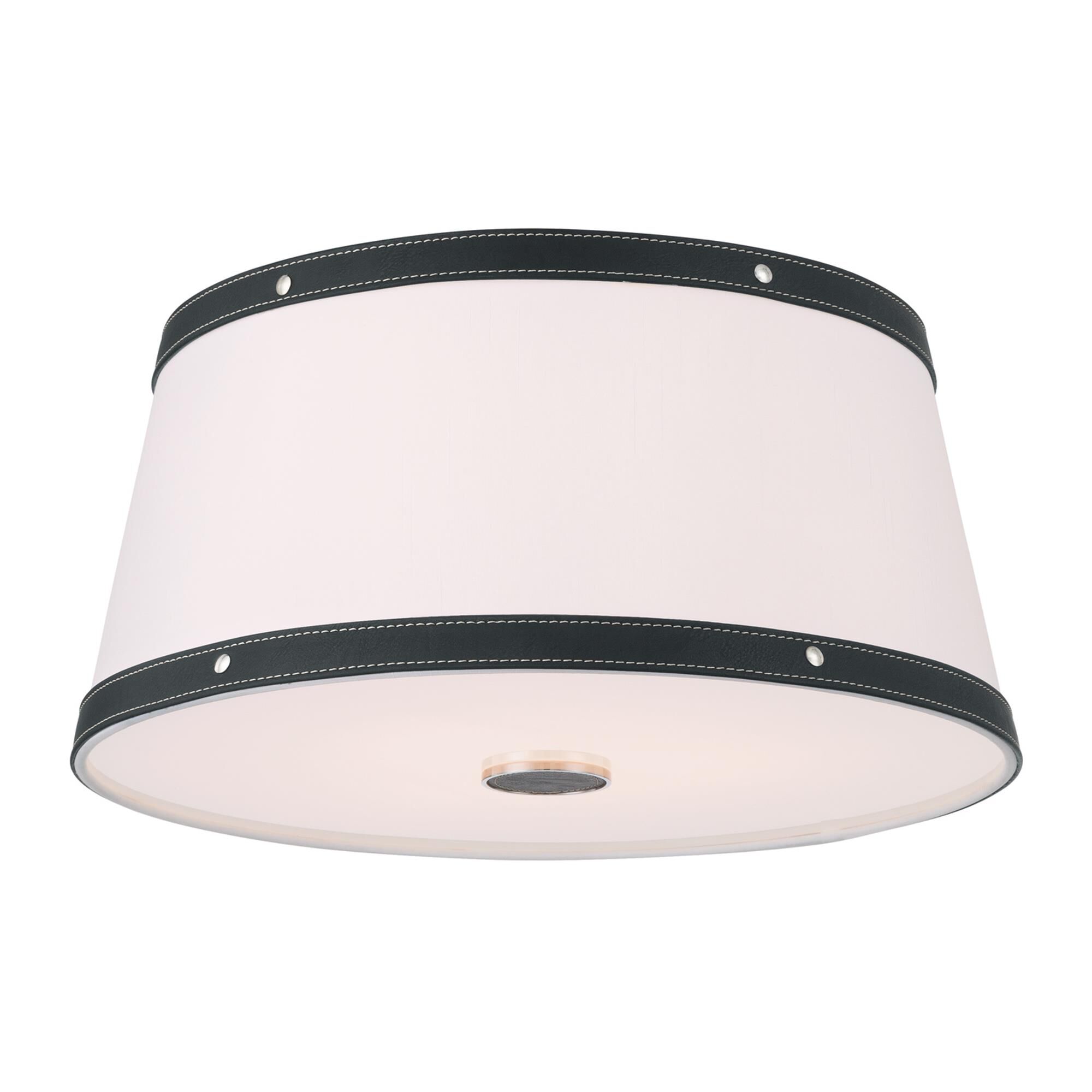 Shown in Polished Nickel finish and Fabric glass and Fabric shade