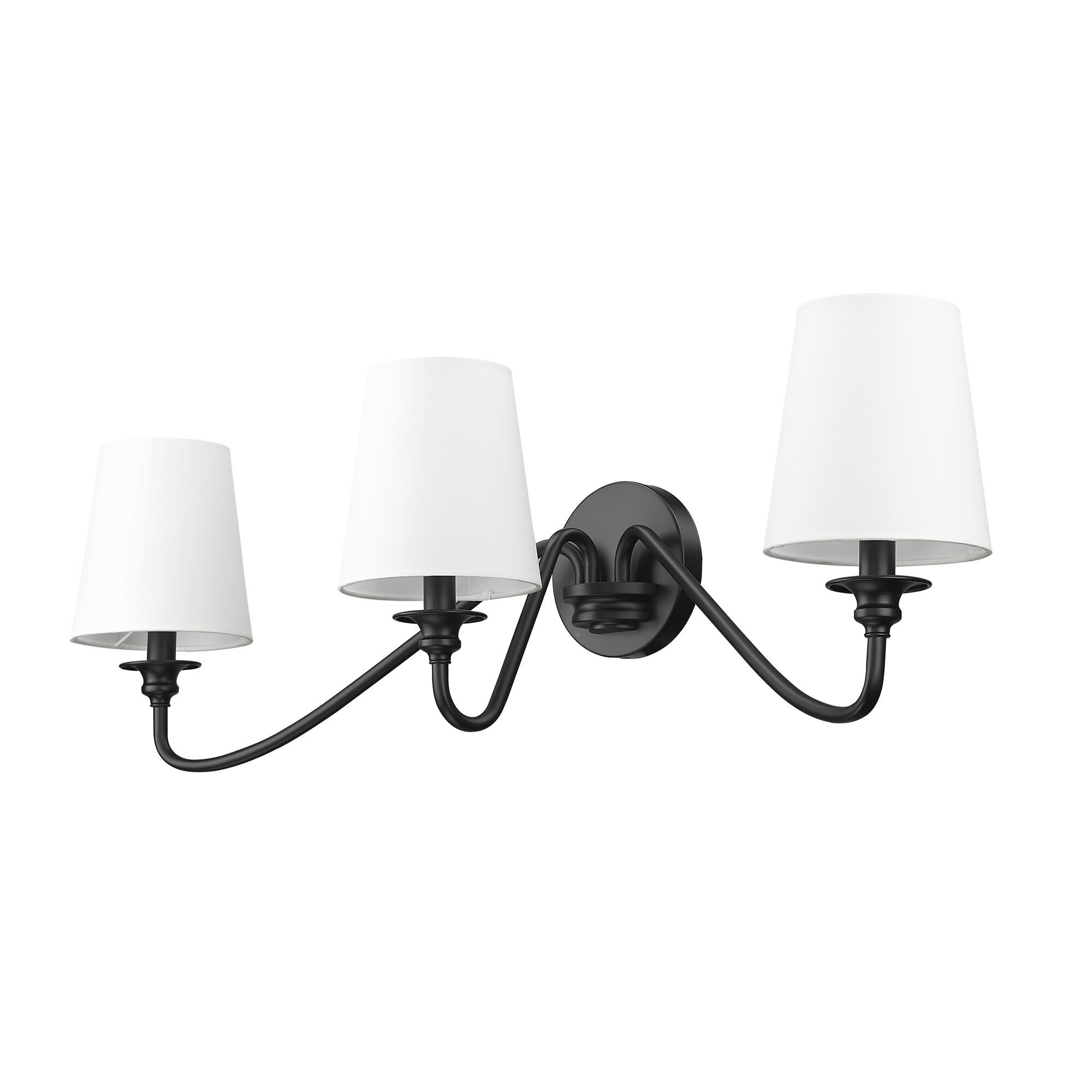 Shown in Matte Black finish and White glass