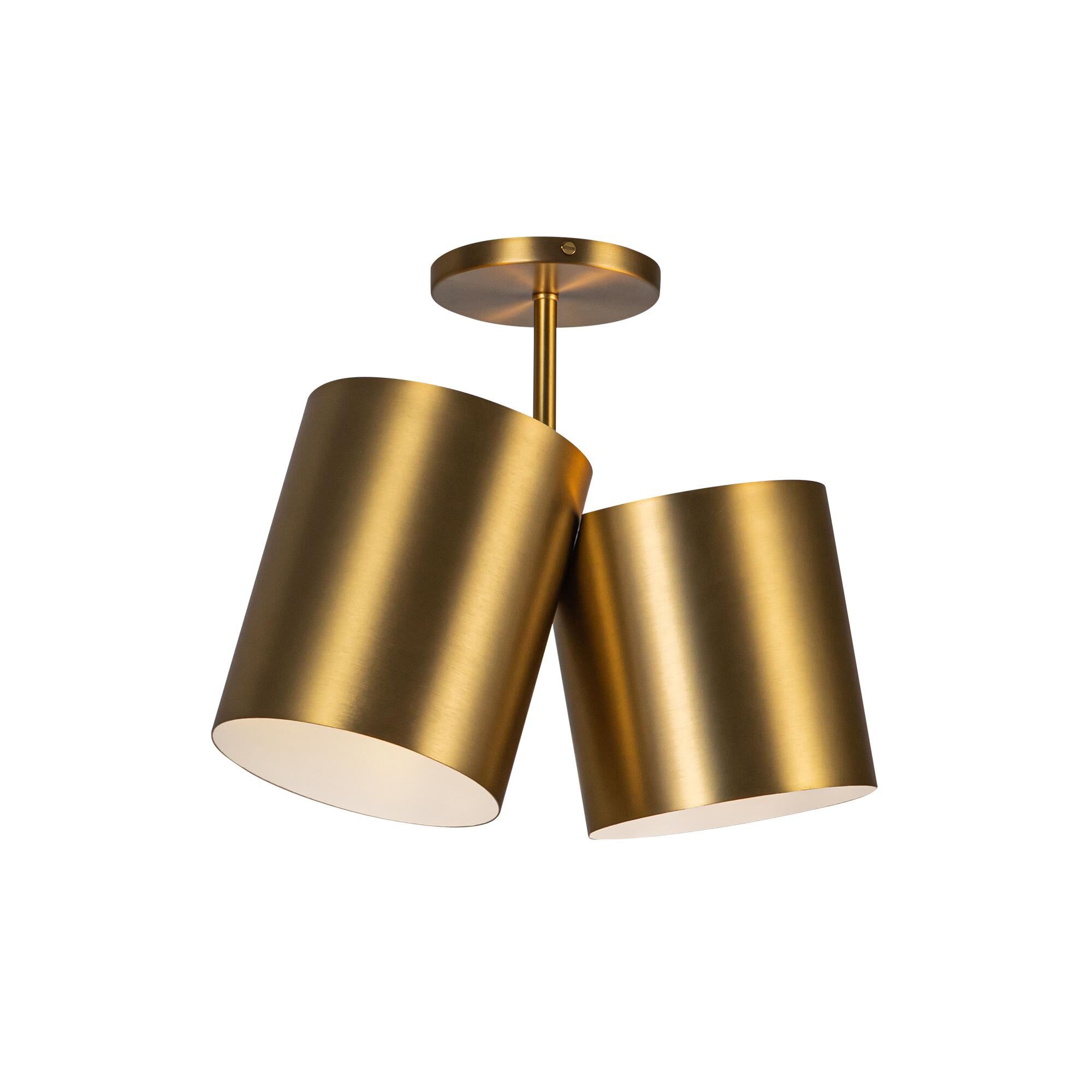 Shown in Brushed Gold finish and Steel shade