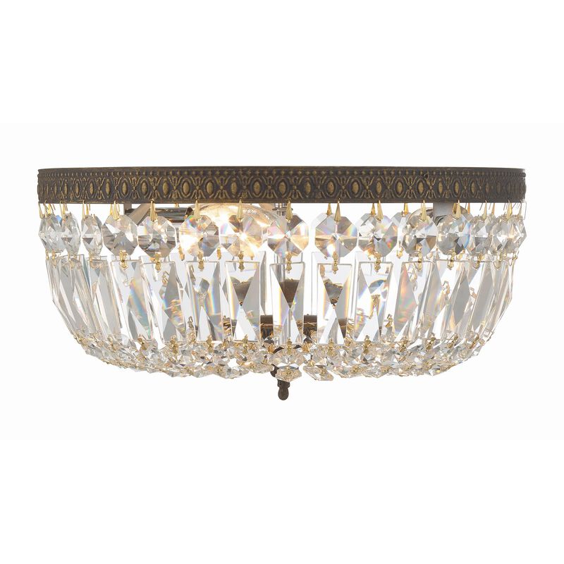 Ceiling 14 Inch 3 Light Semi Flush Mount by Crystorama