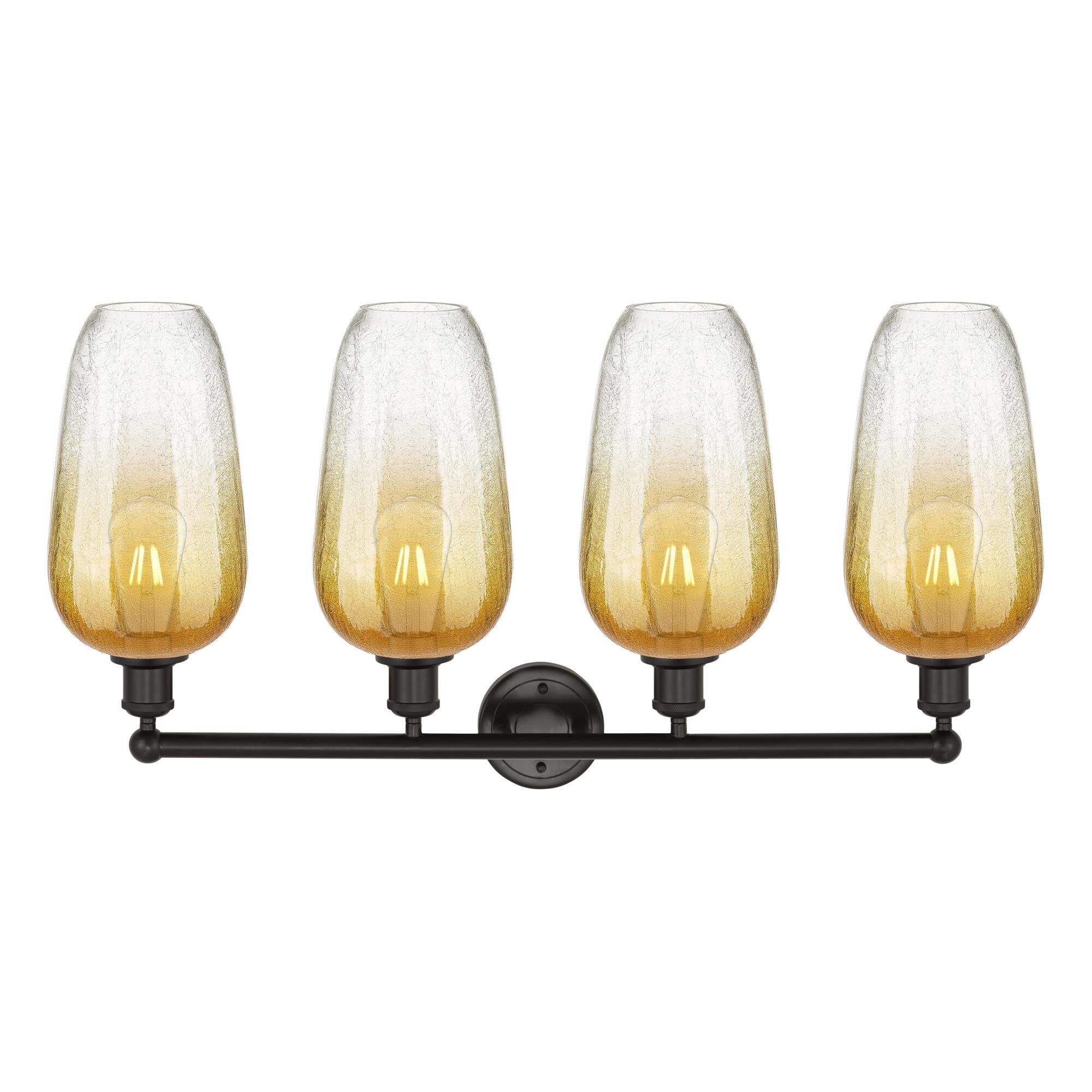 Shown in Oil Rubbed Bronze finish and Amber glass