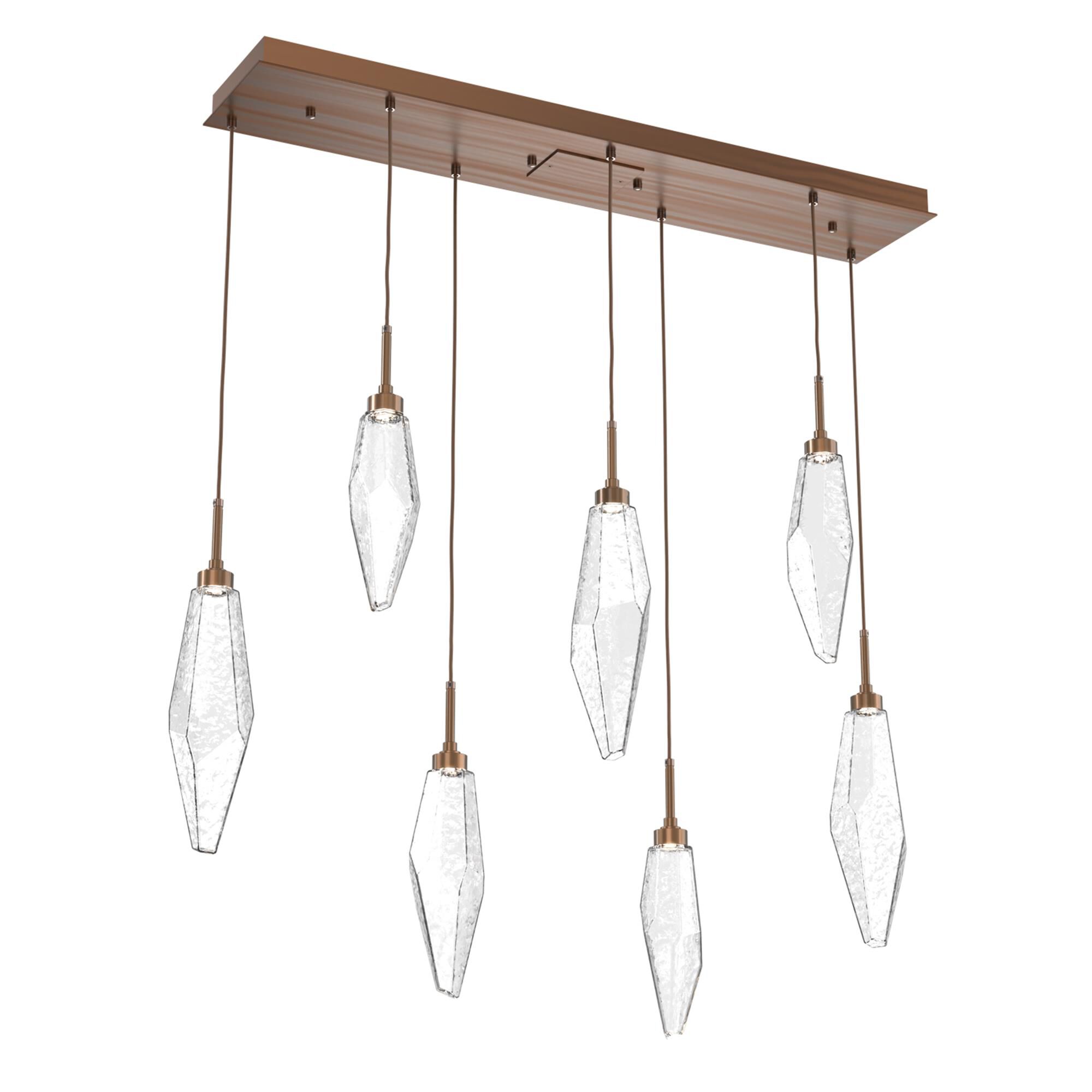 Shown in Burnished Brass finish and Chilled Clear glass
