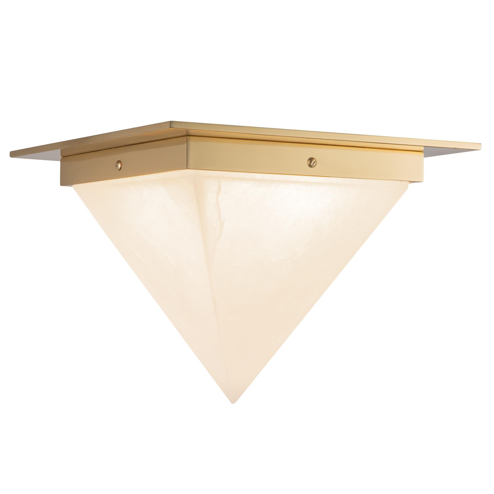 Shown in Patina Brass finish and Alabaster glass