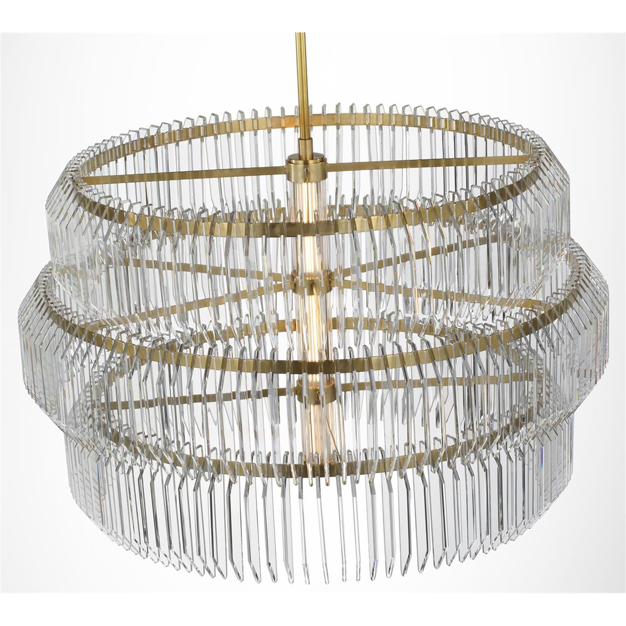 Shown in Natural Brass finish and Clear crystal