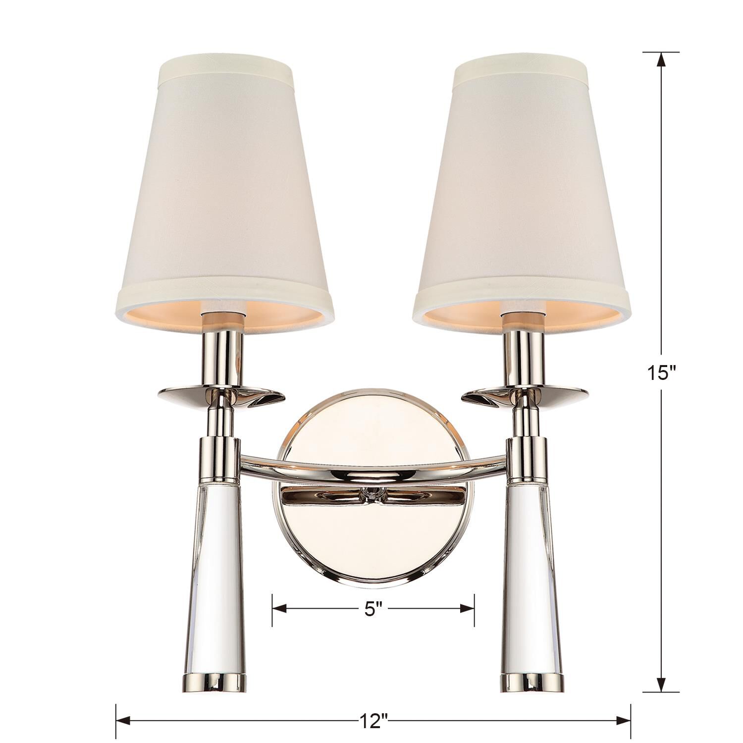 Shown in Polished Nickel finish and White Silk shade