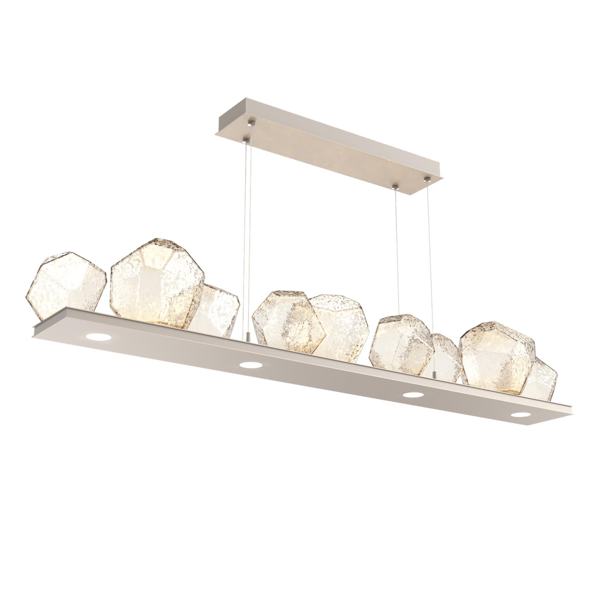 Shown in Beige Silver finish and Amber glass