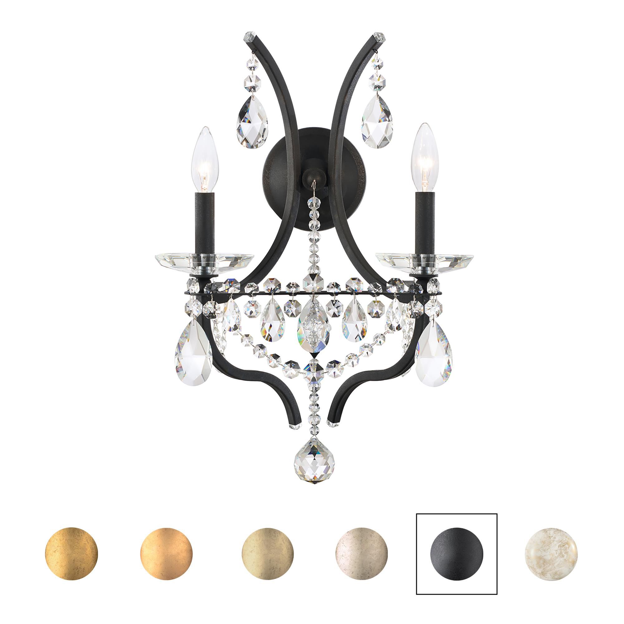 Shown in White Gold finish and Clear Heirloom crystal