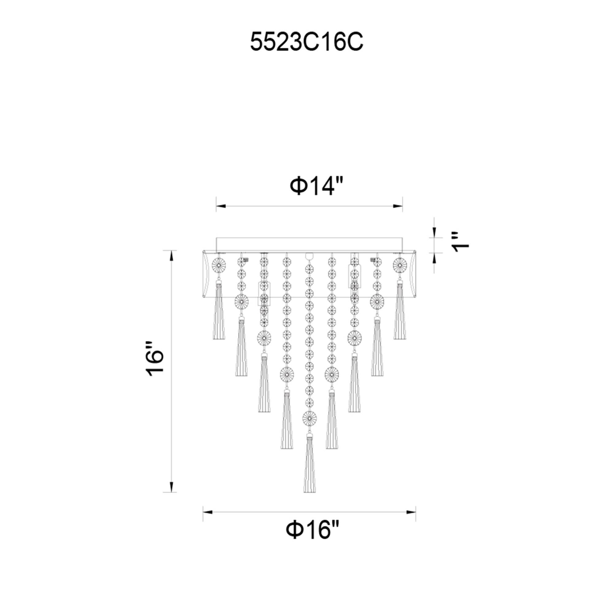 Franca 16 Inch 4 Light Flush Mount by CWI Lighting
