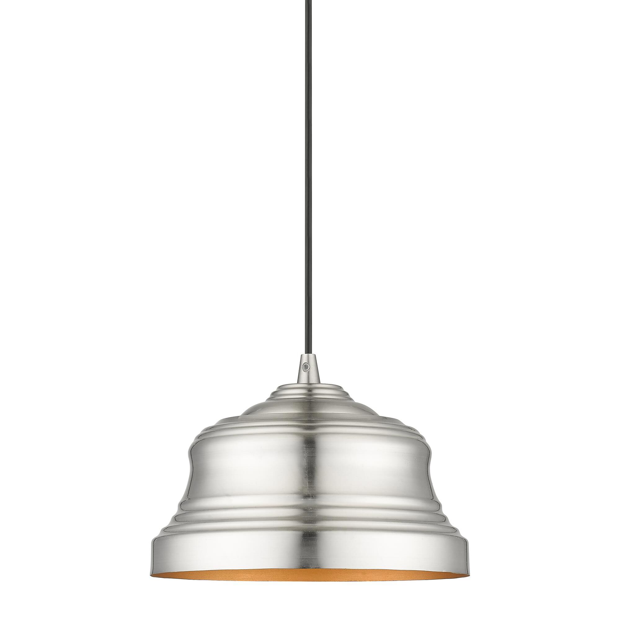 Shown in Brushed Nickel finish and Brushed Nickel Steel with Gold Finish Inside shade