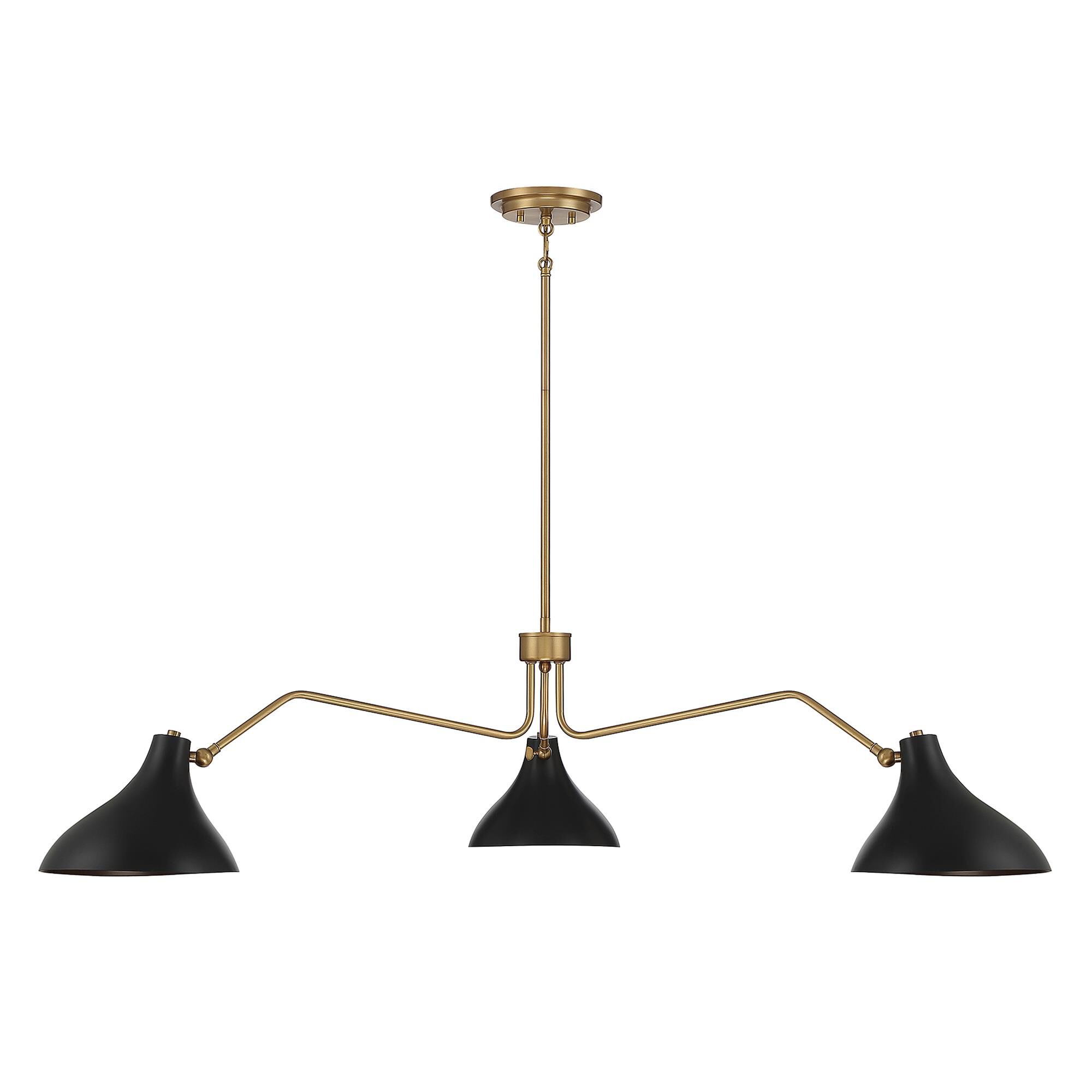Shown in Matte Black with Natural Brass finish and Matte Black Metal shade