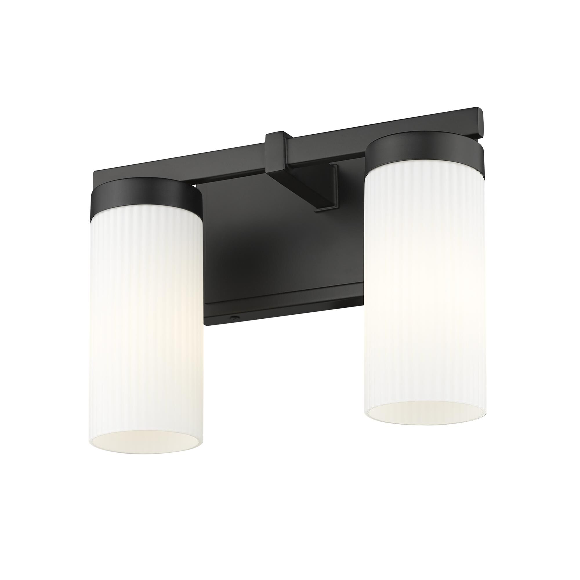 Shown in Matte Black finish and White glass and White shade