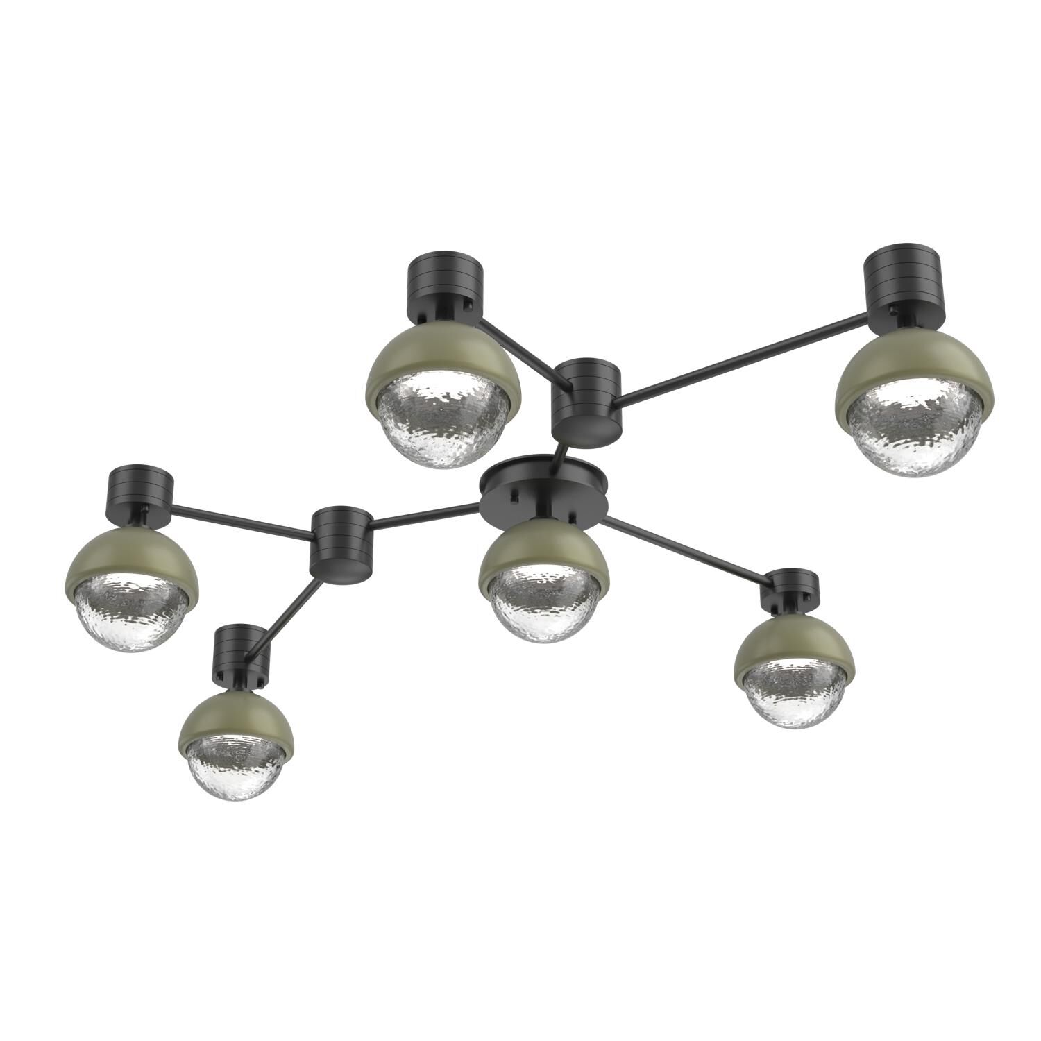 Shown in Matte Black finish and Clear glass and Sage Green accent