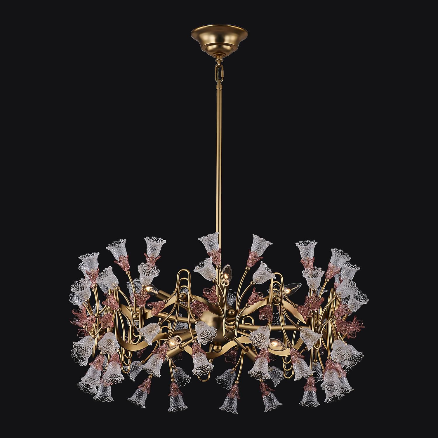 Shown in Antique Brass finish and Vintage Rose crystal