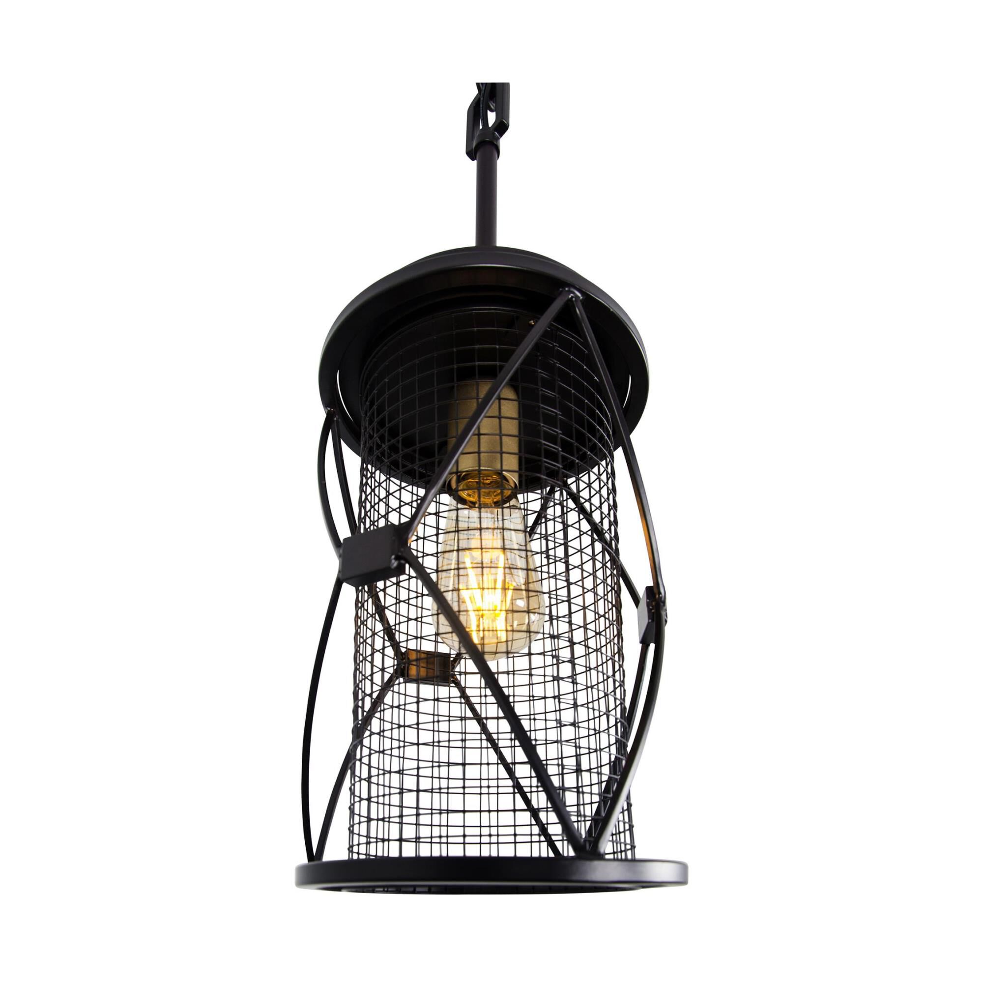 Shown in Warm Bronze/Gold finish and Warm Bronze Diamond Shaped Metalwork Over Mesh shade