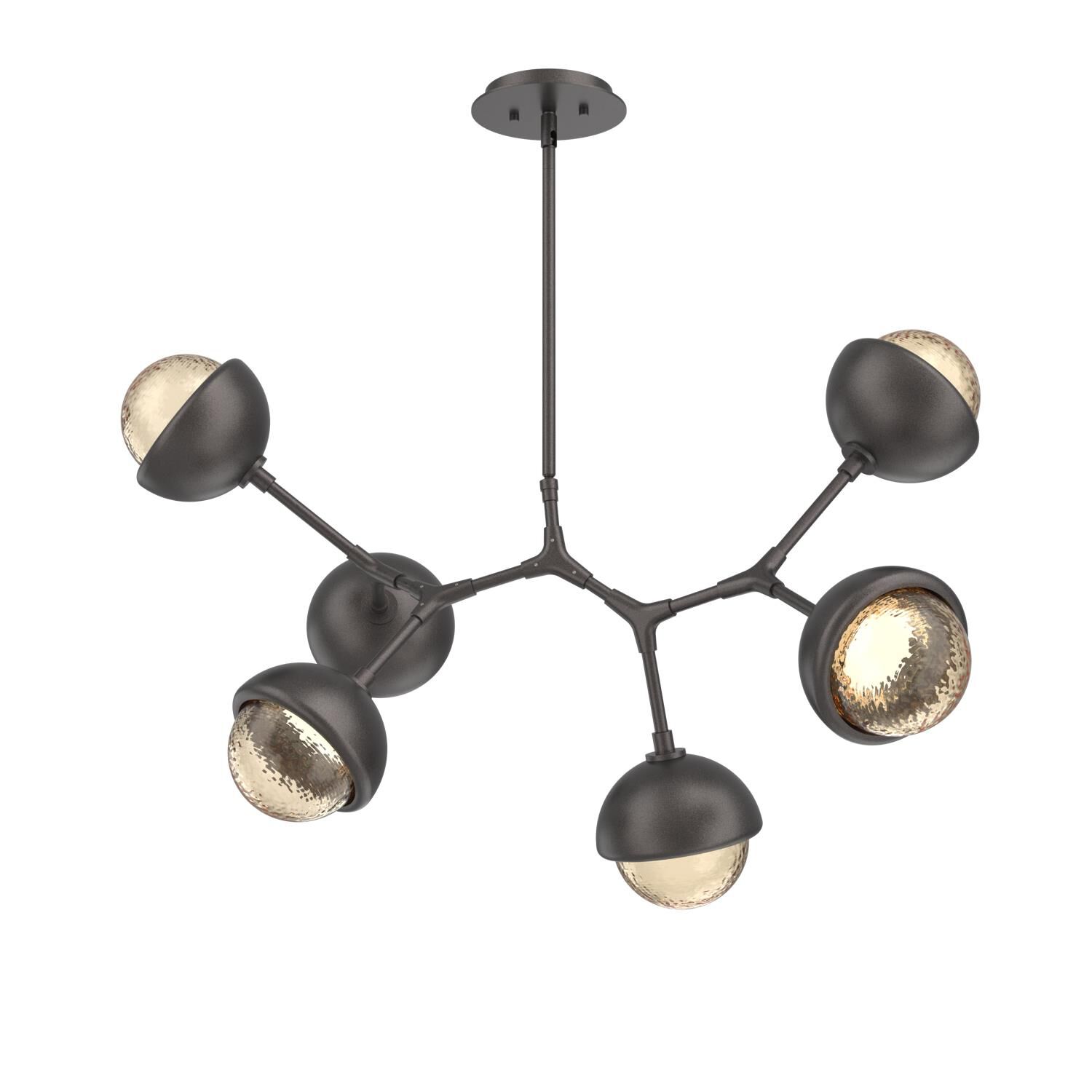 Shown in Graphite finish and Amber glass and Metal Shade Matching Finish accent