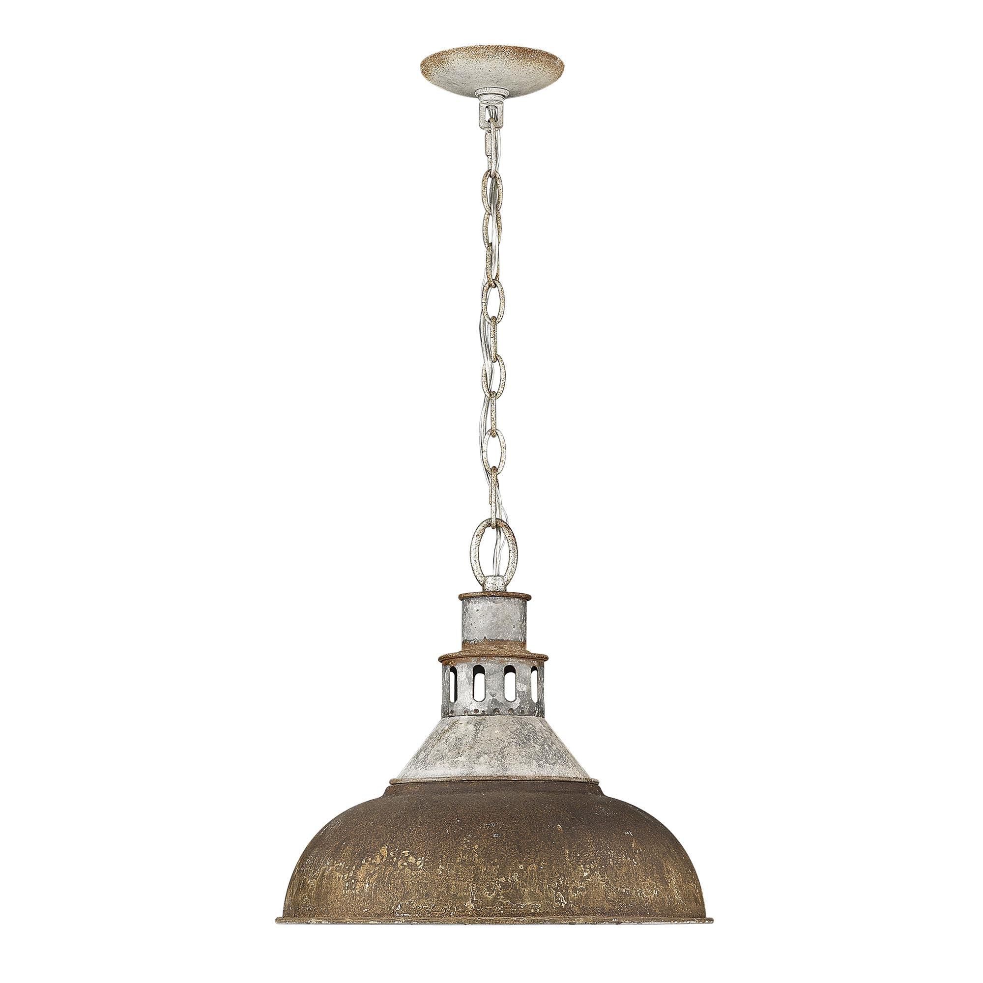 Shown in Aged Galvanized Steel finish and Antique Rust shade
