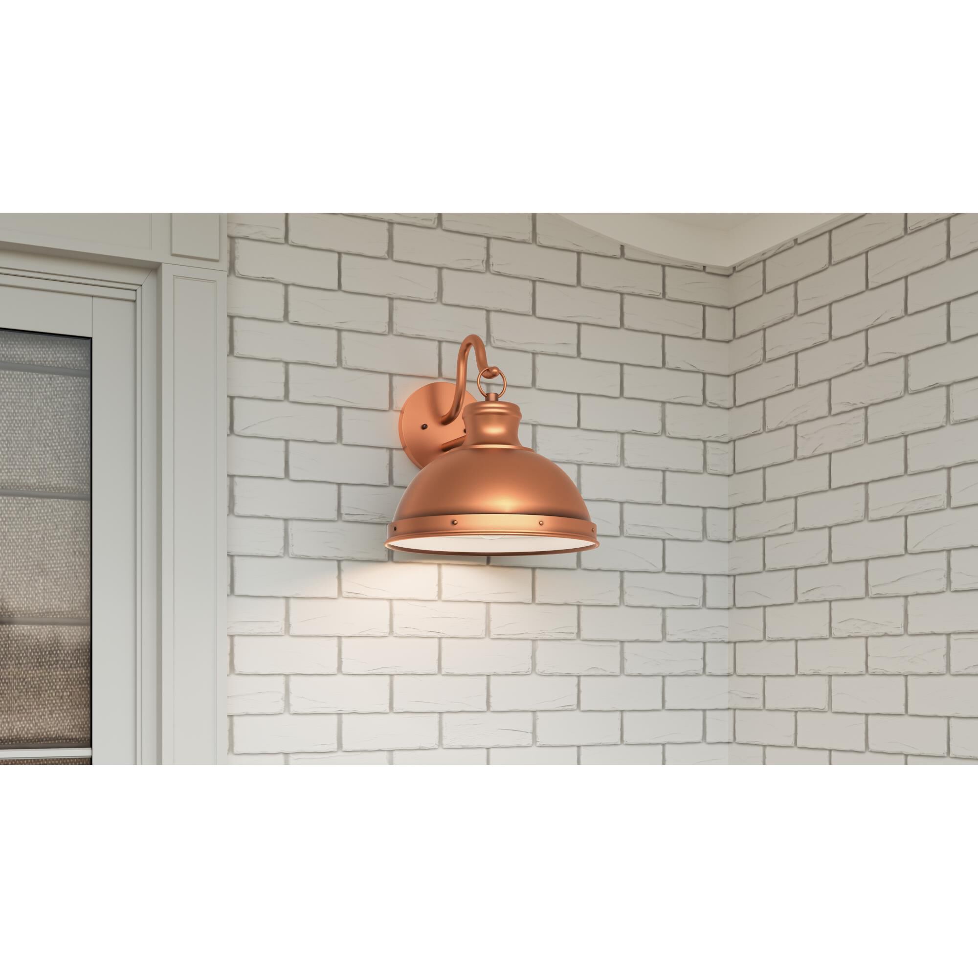 Shown in Aged Copper finish and Metal shade