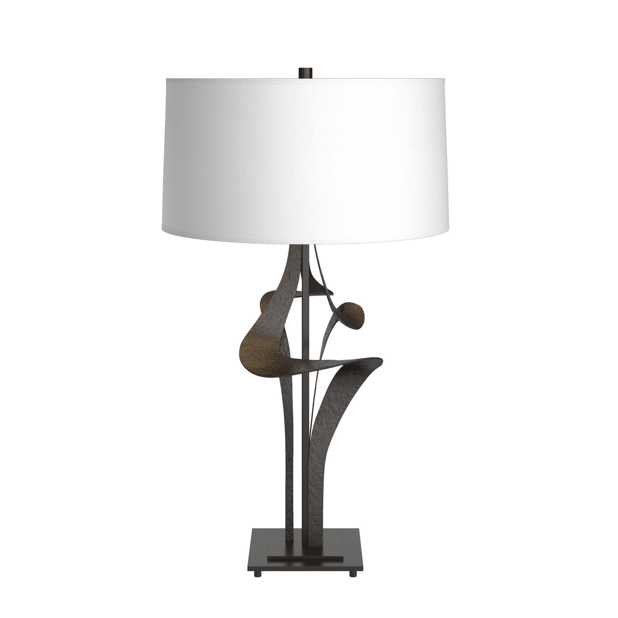 Shown in Oil Rubbed Bronze finish and Natural Anna shade