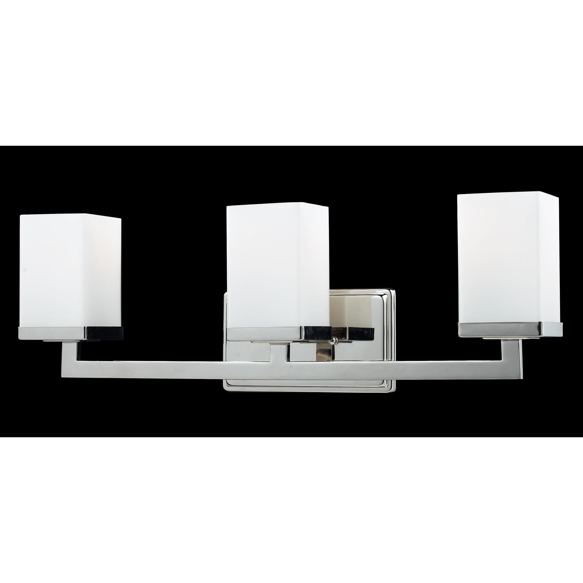 Shown in Chrome finish and Glass shade