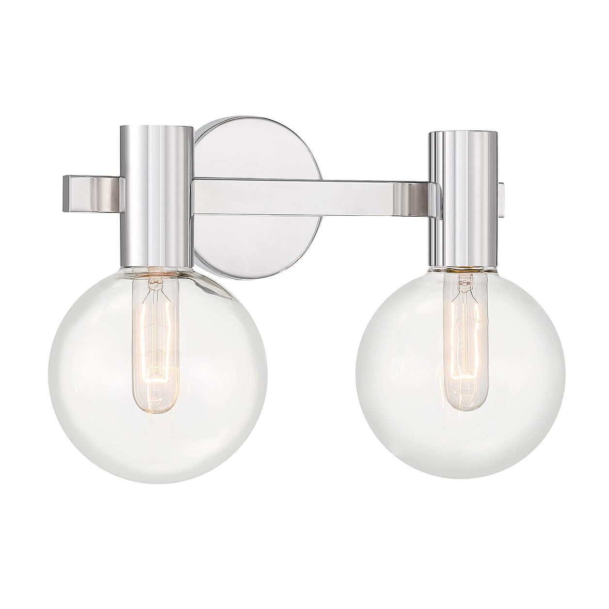 Shown in Chrome finish and Clear glass