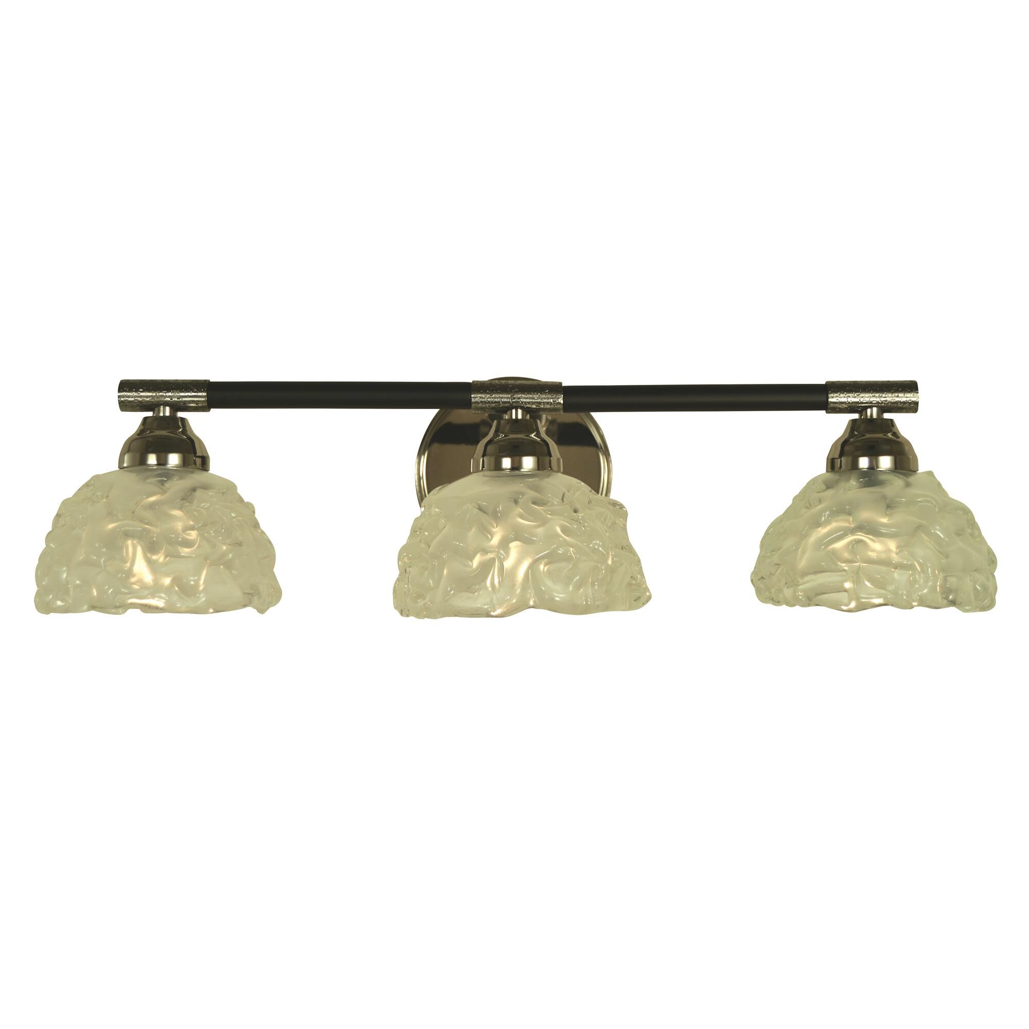 Shown in Polished Nickel And Matte Black finish and Glass shade
